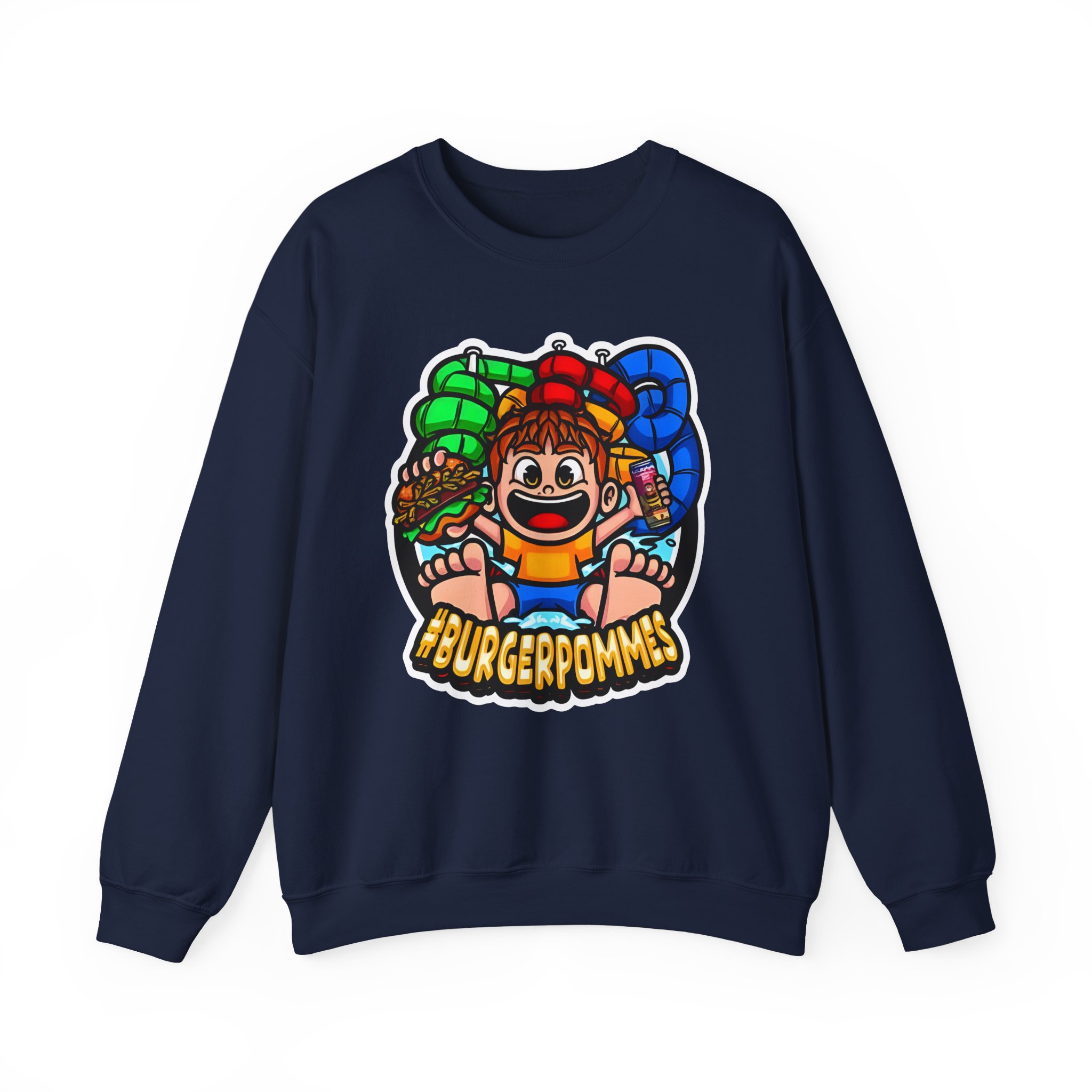 Burger Pommes Unisex Heavy Blendâ„¢ Crewneck Sweatshirt