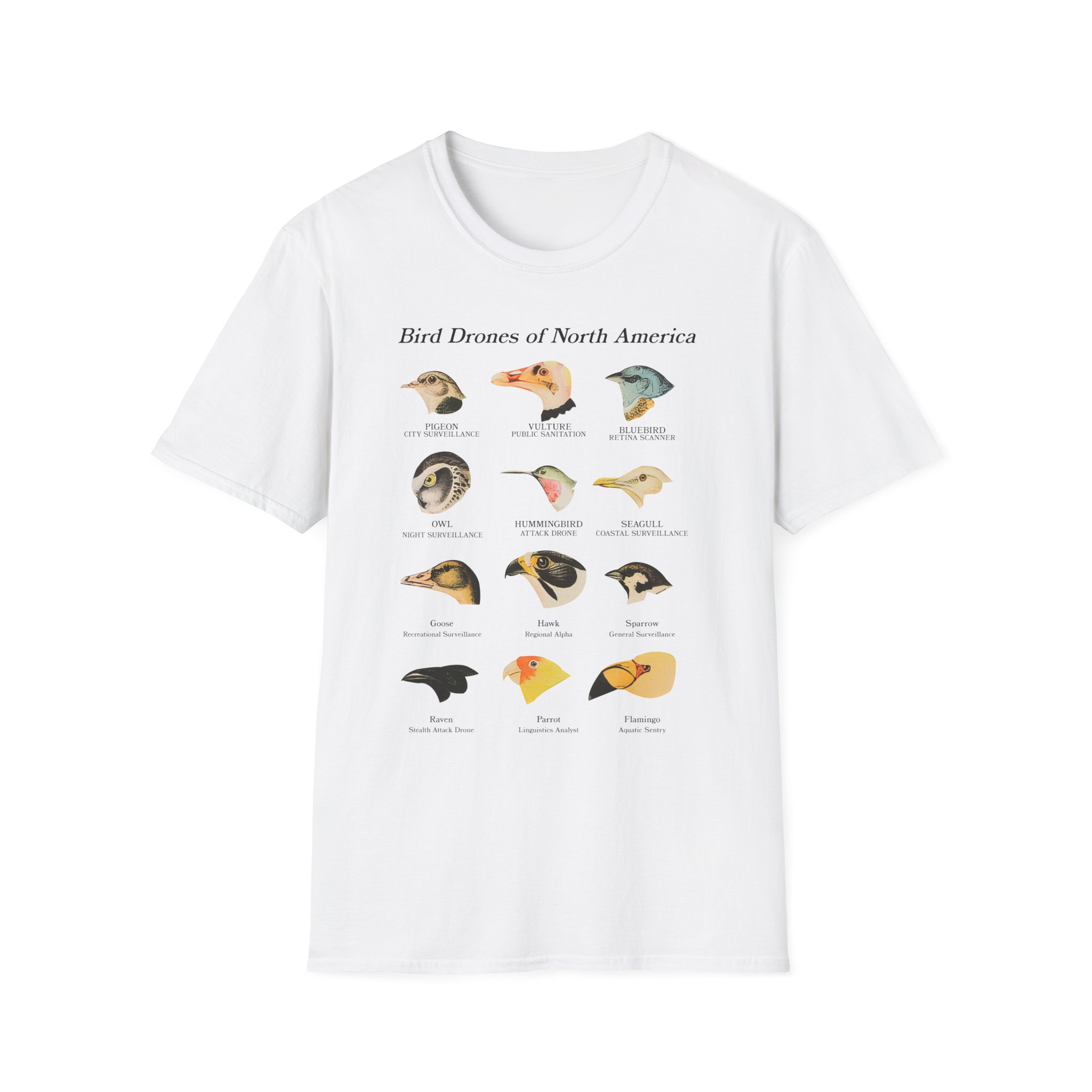Birds Arent Real Bird Drones of North America Unisex Softstyle T-Shirt