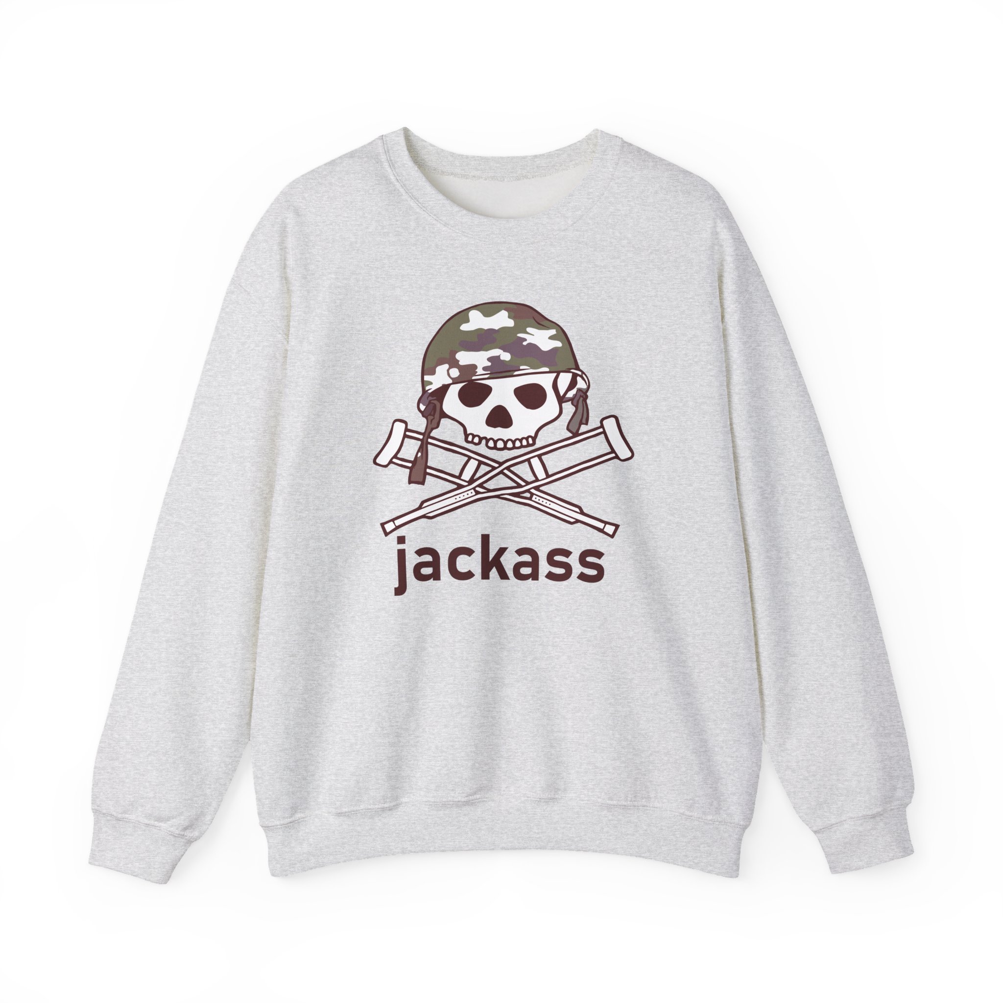 Jackass Camouflage Helmet Unisex Heavy Blendâ„¢ Crewneck Sweatshirt