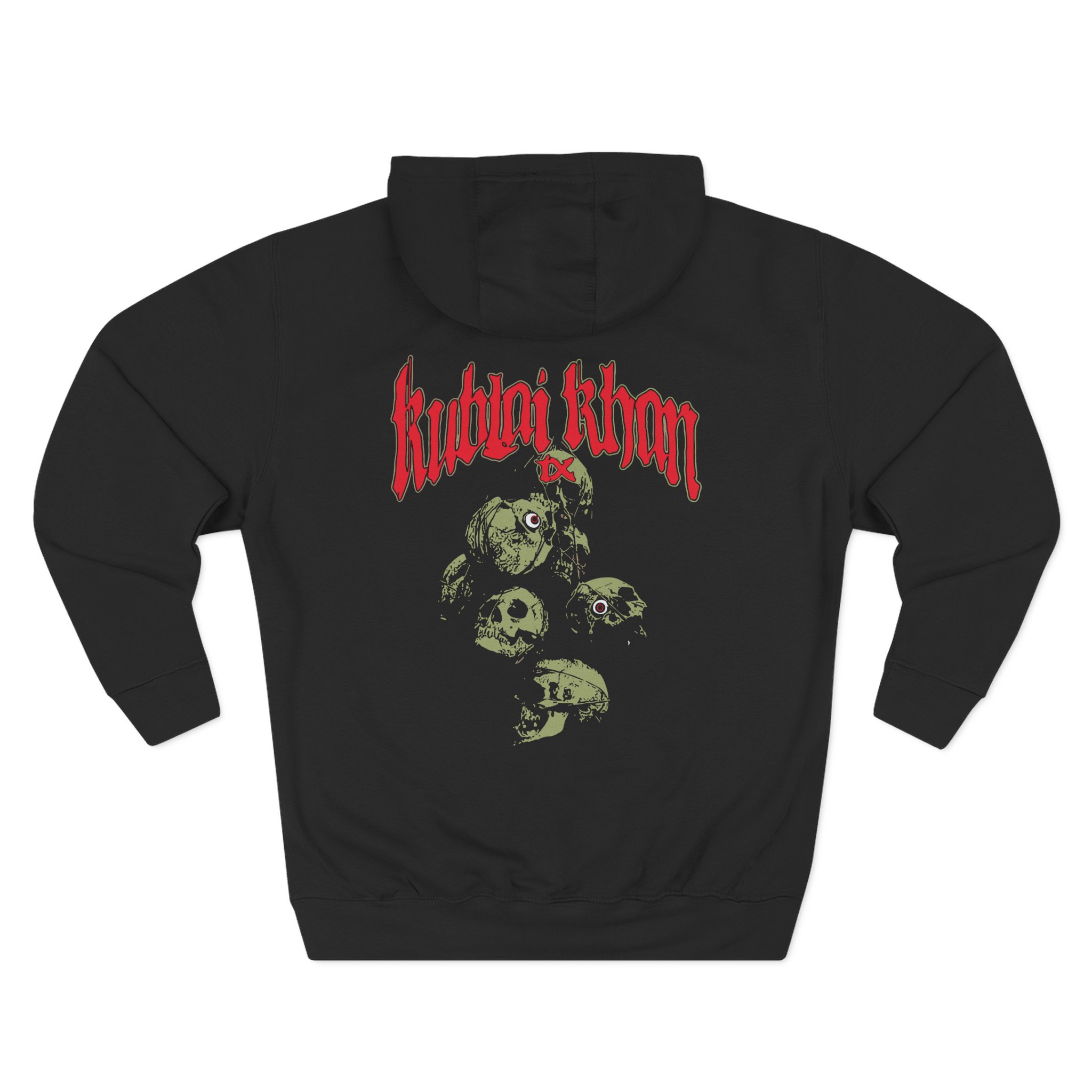 Kublai Khan - Skull Three-Panel Fleece Hoodie