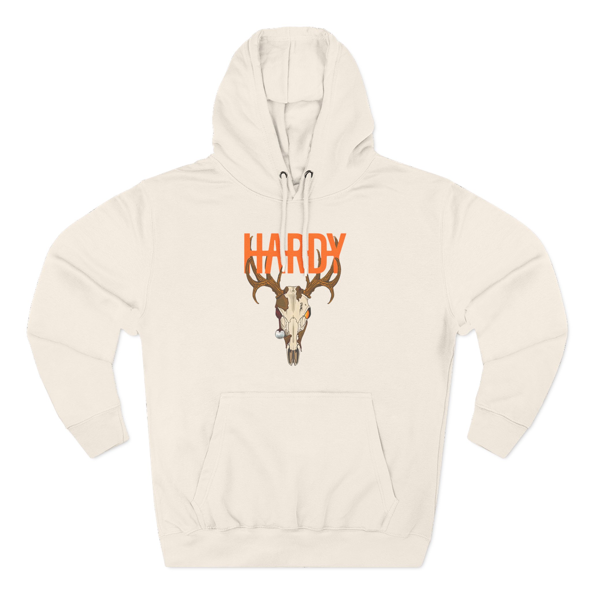 Hardy Deer Skull Three-Panel Fleece Hoodie