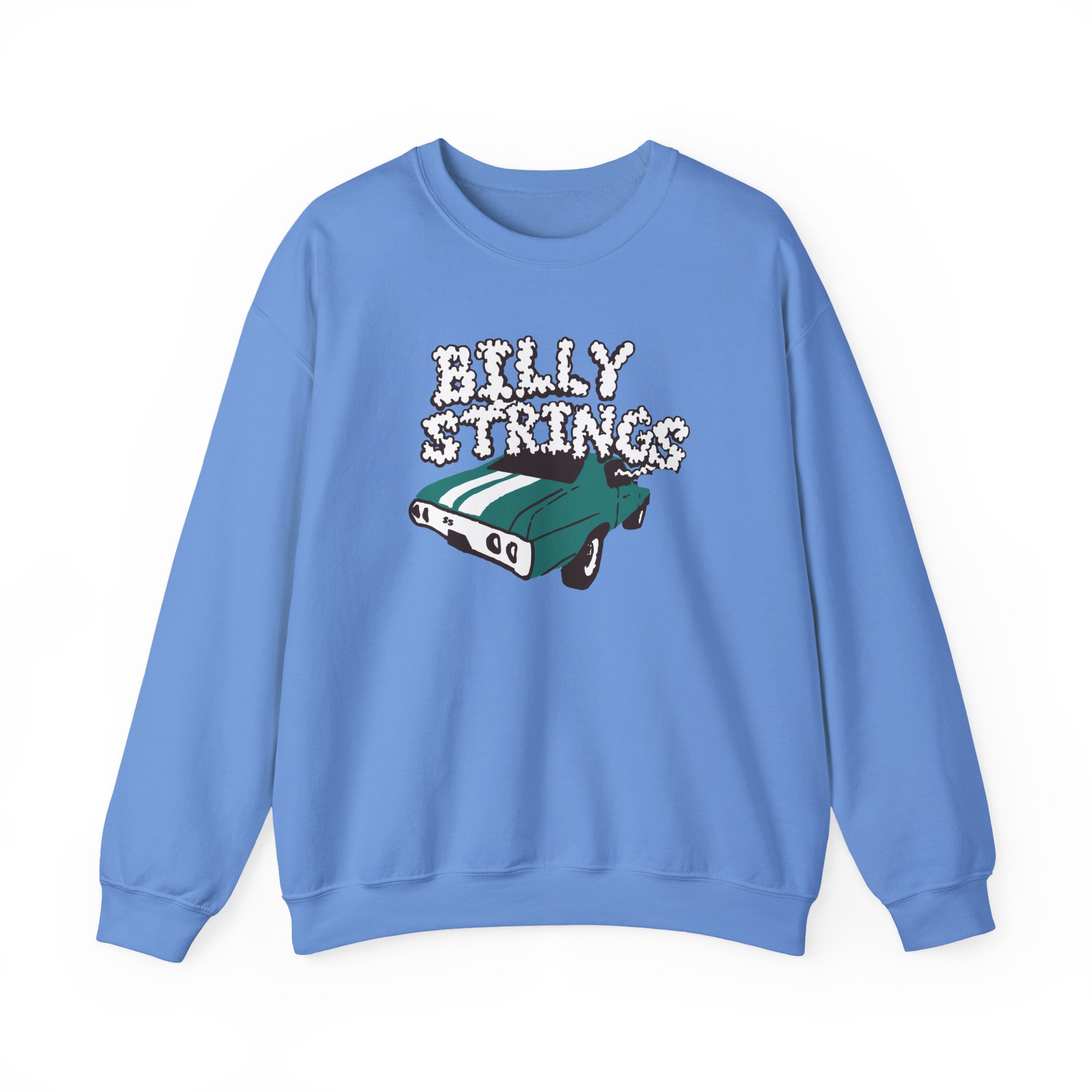 Billy Strings Imogene + Willie X Billy Strings Highway Prayers Green Car Unisex Heavy Blendâ„¢ Crewneck Sweatshirt