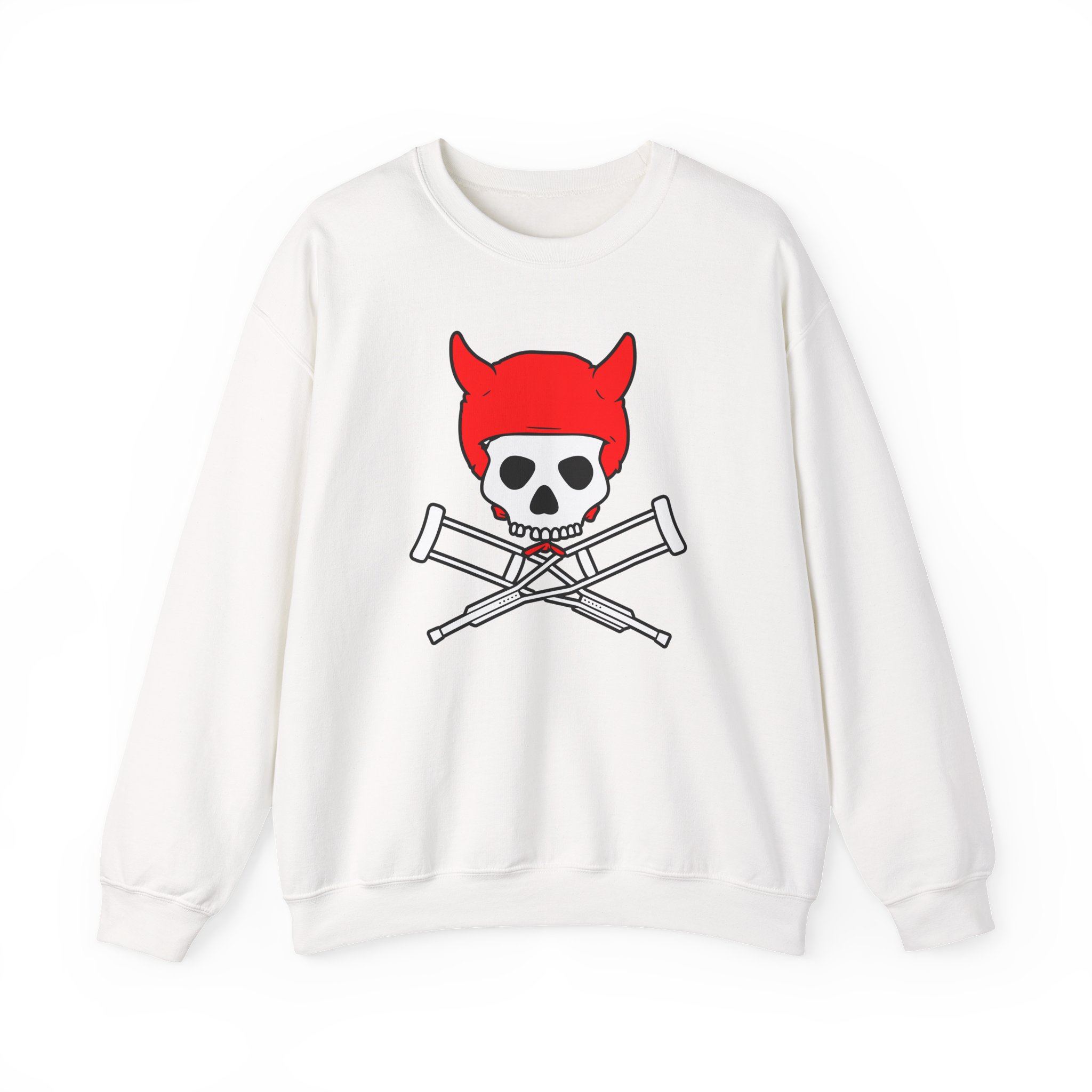 Jackass Devil Horns Skull & Crossbones Unisex Heavy Blendâ„¢ Crewneck Sweatshirt