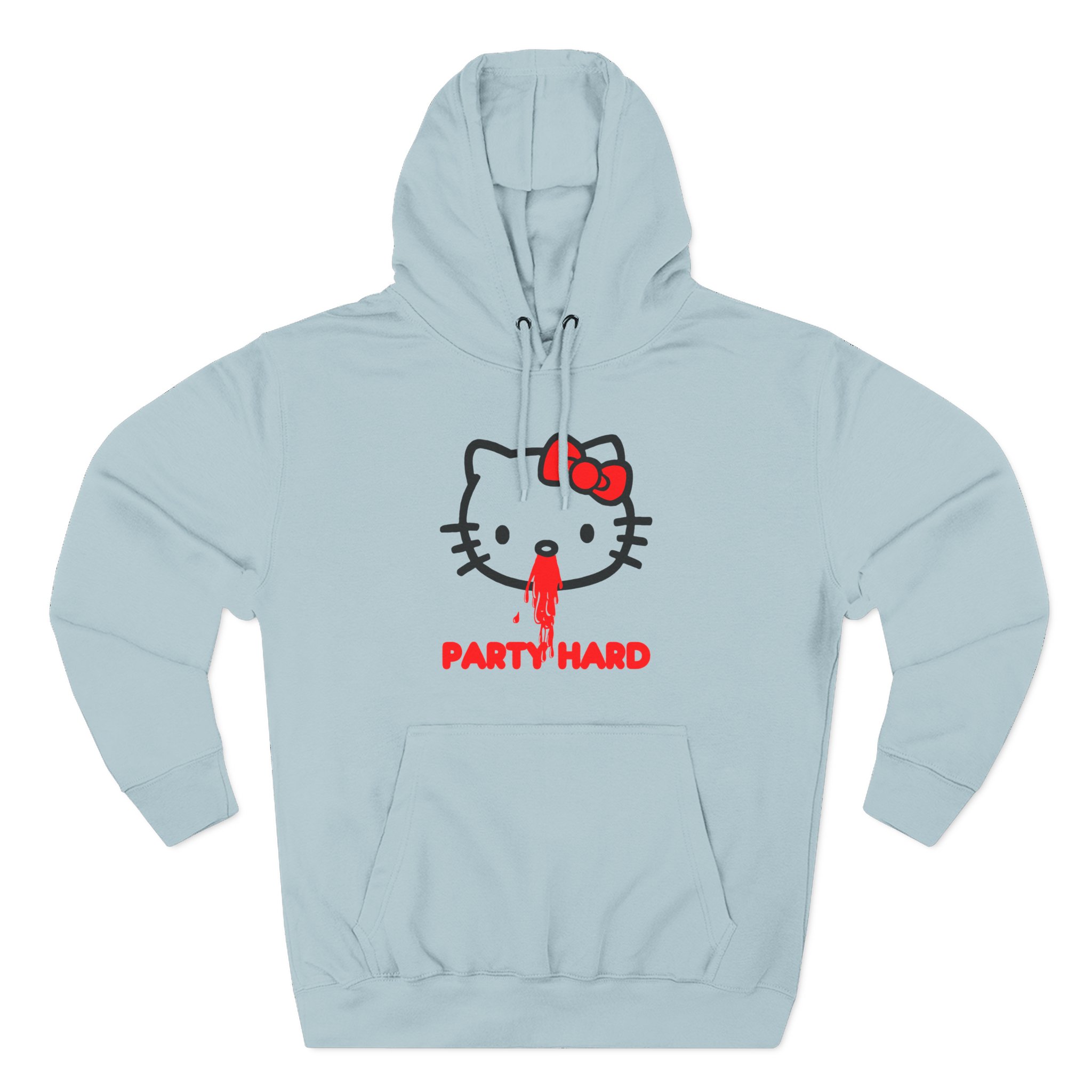Andrew Wk Hello Party Kitty Parody Three-Panel Fleece Hoodie