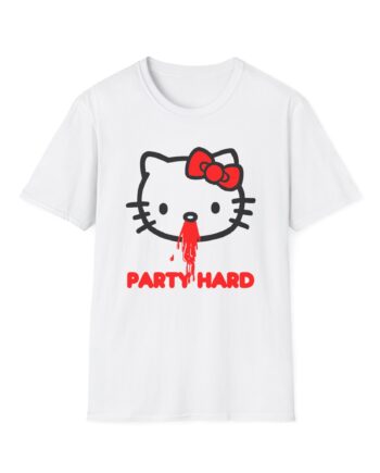 Andrew Wk Hello Party Kitty Parody Unisex Softstyle T-Shirt