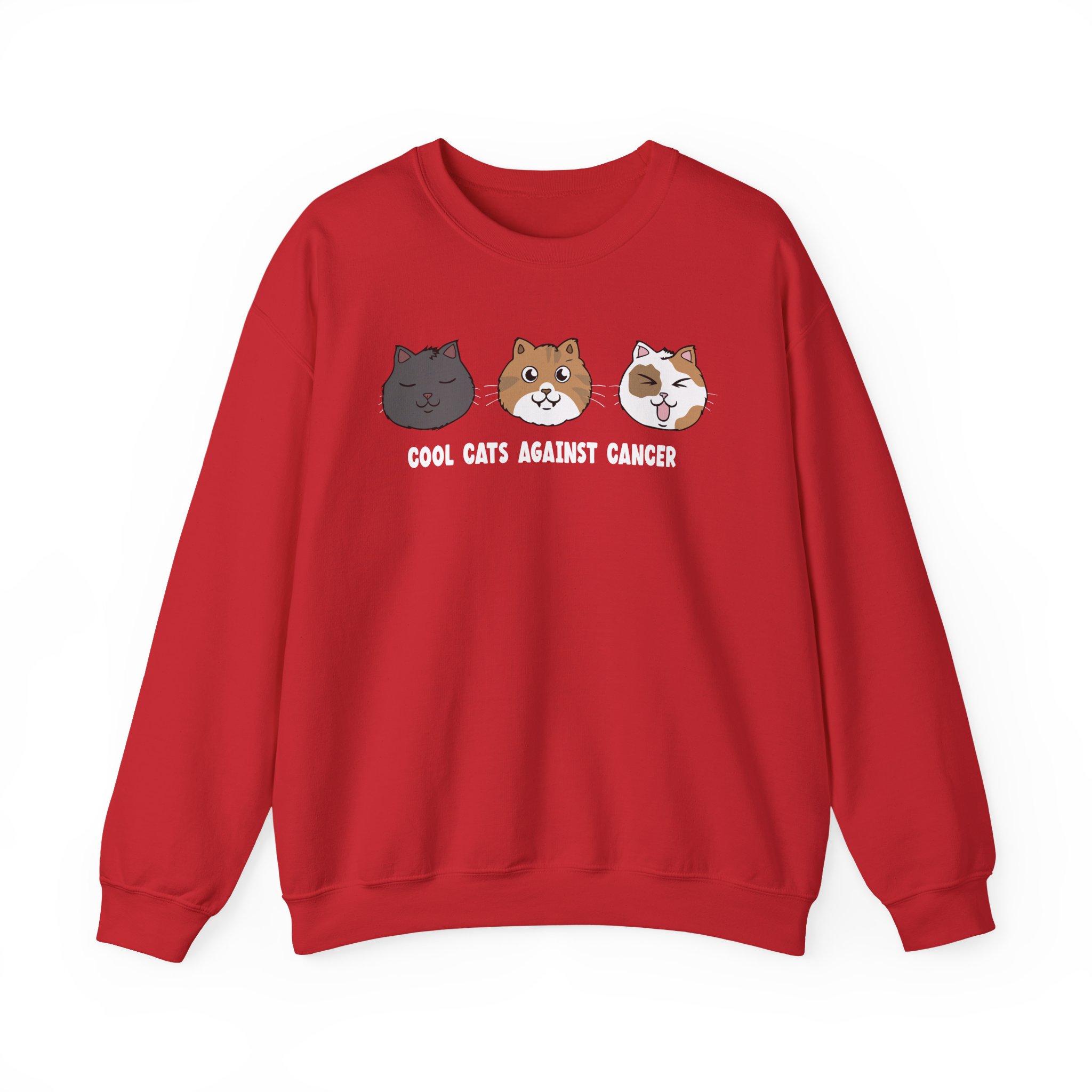 Lilsimsie Cool Cats Against Cancer Unisex Heavy Blendâ„¢ Crewneck Sweatshirt