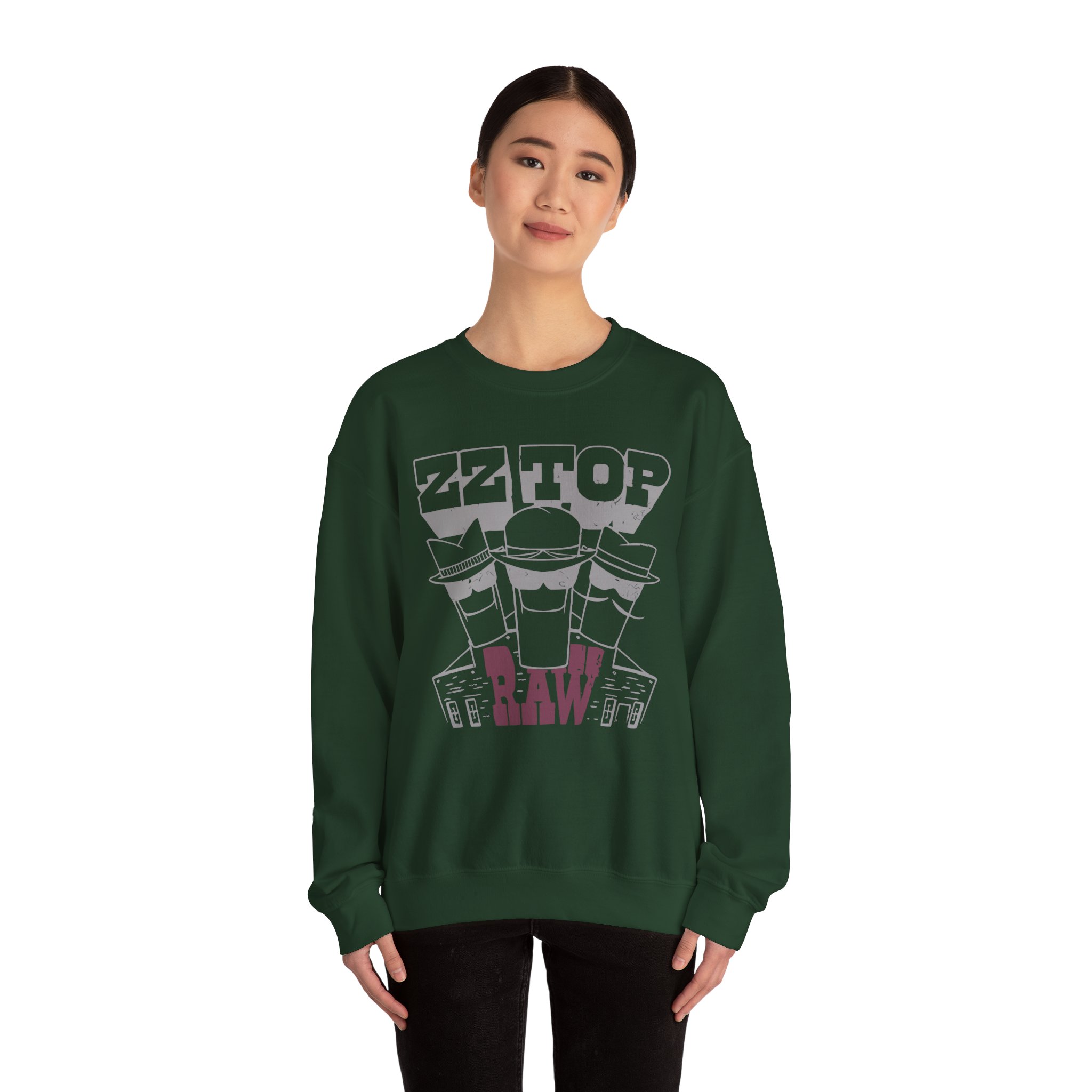 Zz Top Raw Unisex Heavy Blendâ„¢ Crewneck Sweatshirt