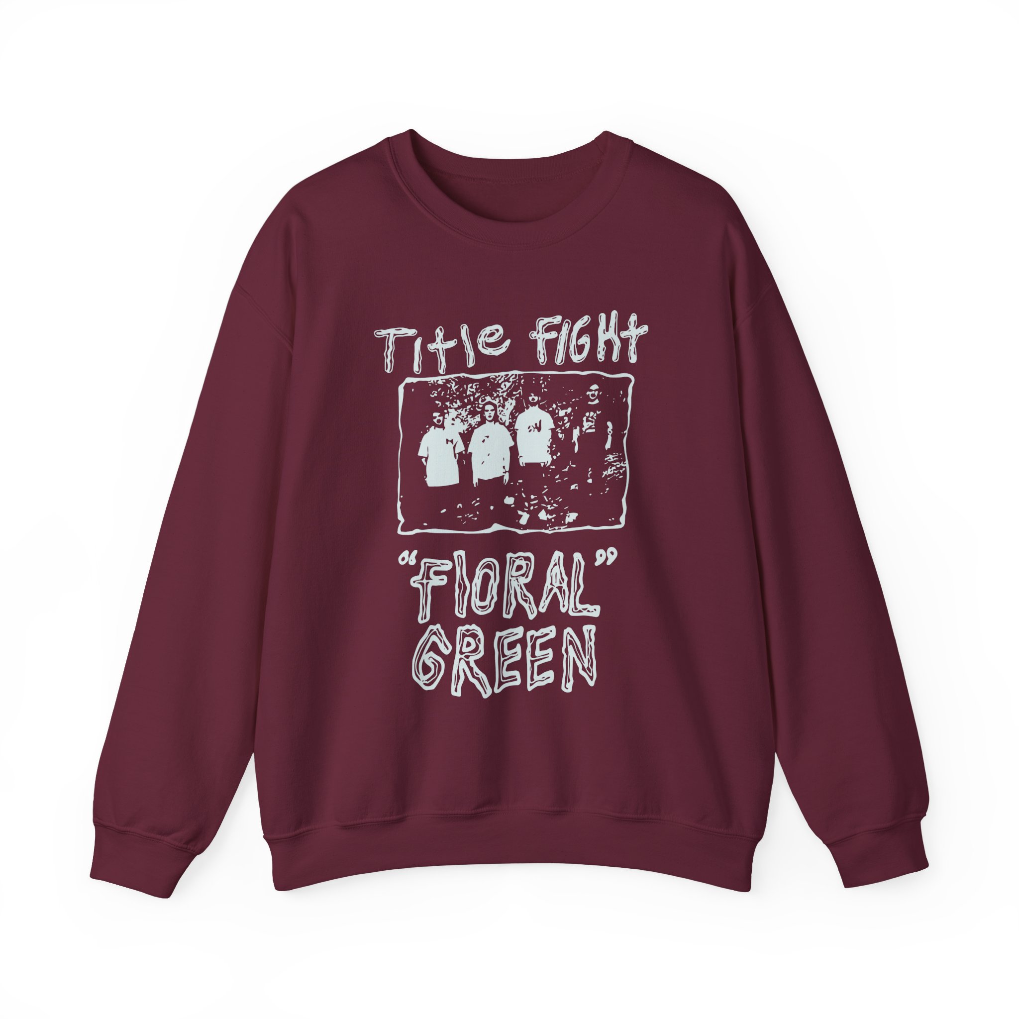 Title Fight Floral Green Unisex Heavy Blendâ„¢ Crewneck Sweatshirt