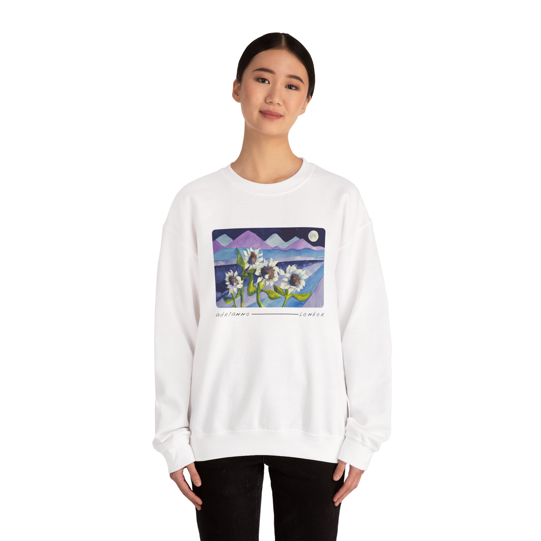 Adrianne Lenker Mema Moonflowers Unisex Heavy Blend Crewneck Sweatshirt