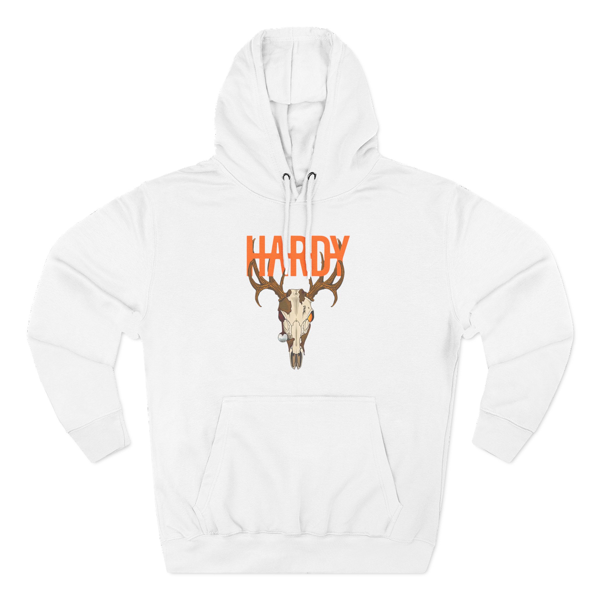 Hardy Deer Skull Three-Panel Fleece Hoodie