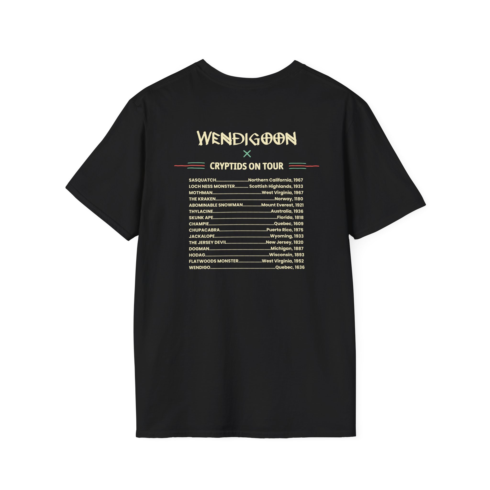 Wendigoon Cryptids on Tour Unisex Softstyle T-Shirt