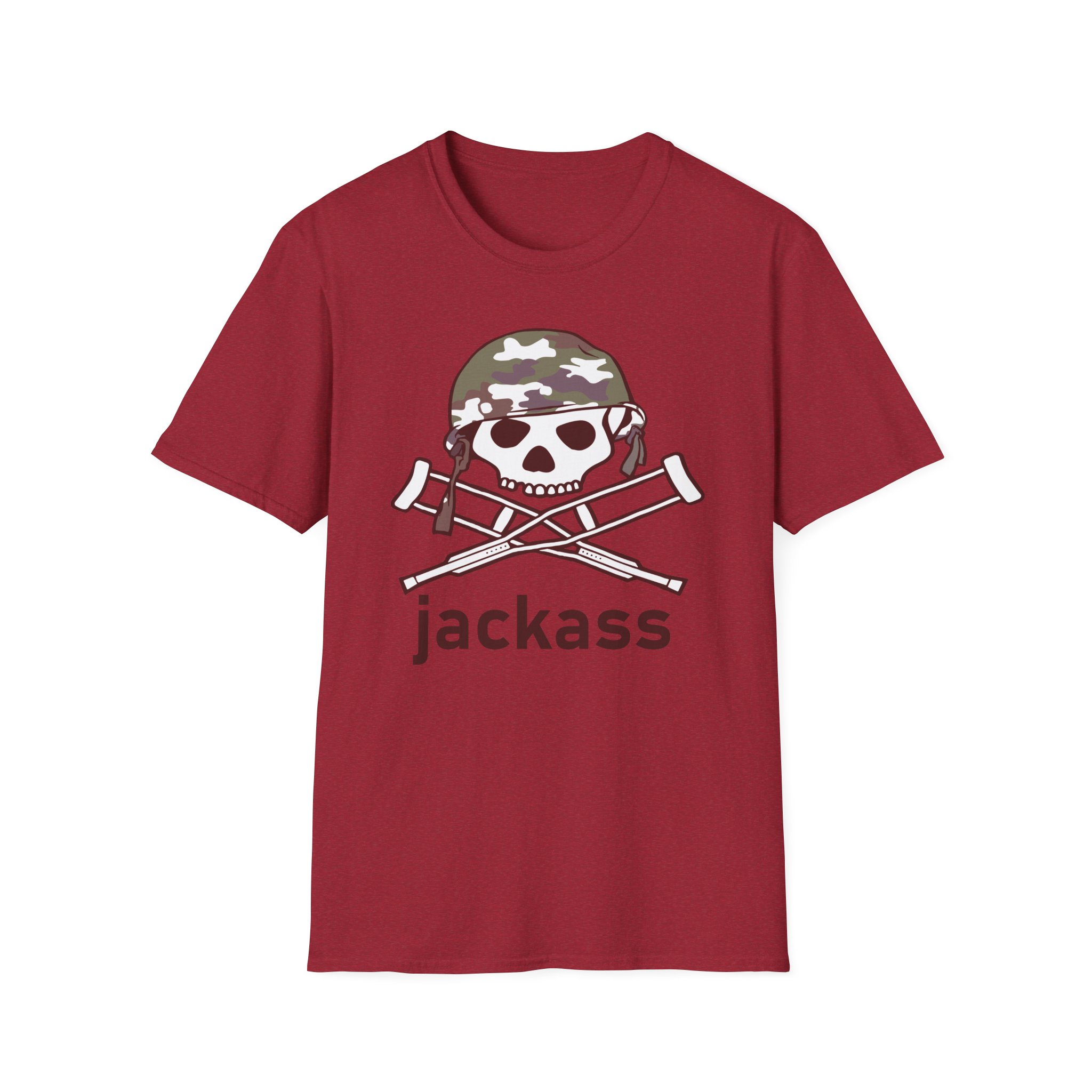 Jackass Camouflage Helmet Unisex Softstyle T-Shirt