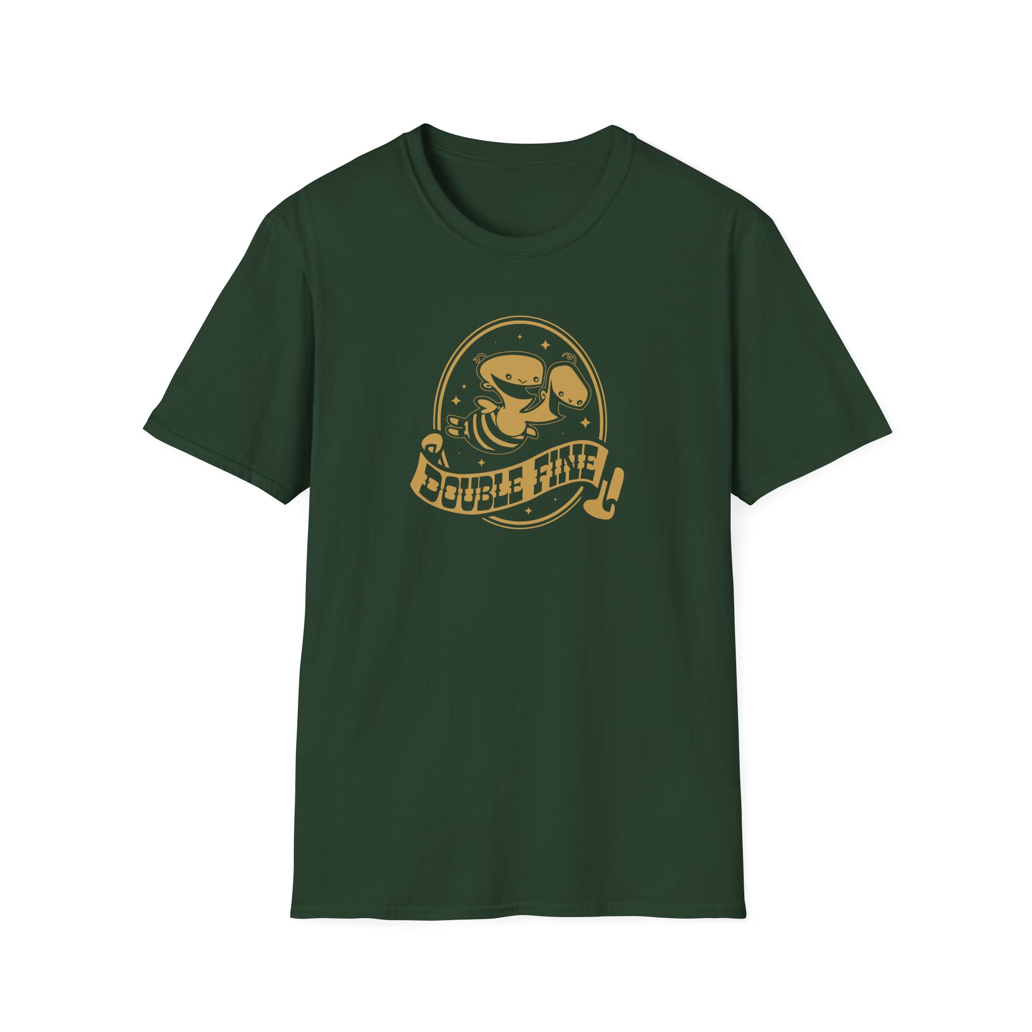 Double Fine Golden Two-headed Baby Unisex Softstyle T-Shirt