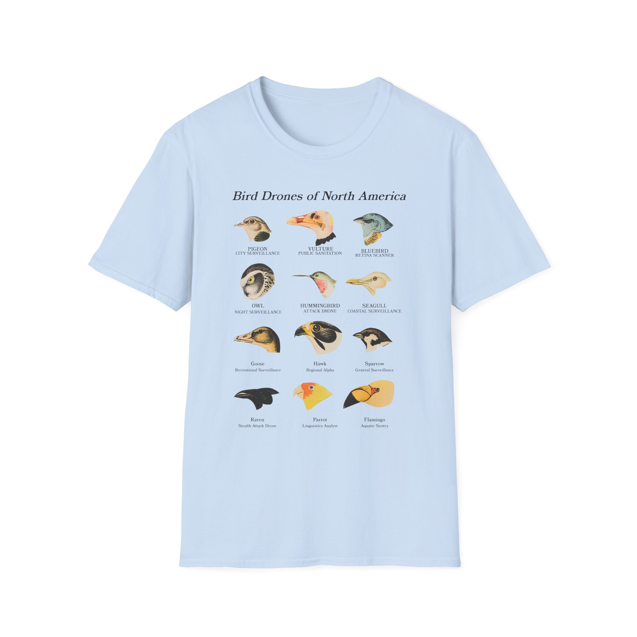 Birds Arent Real Bird Drones of North America Unisex Softstyle T-Shirt