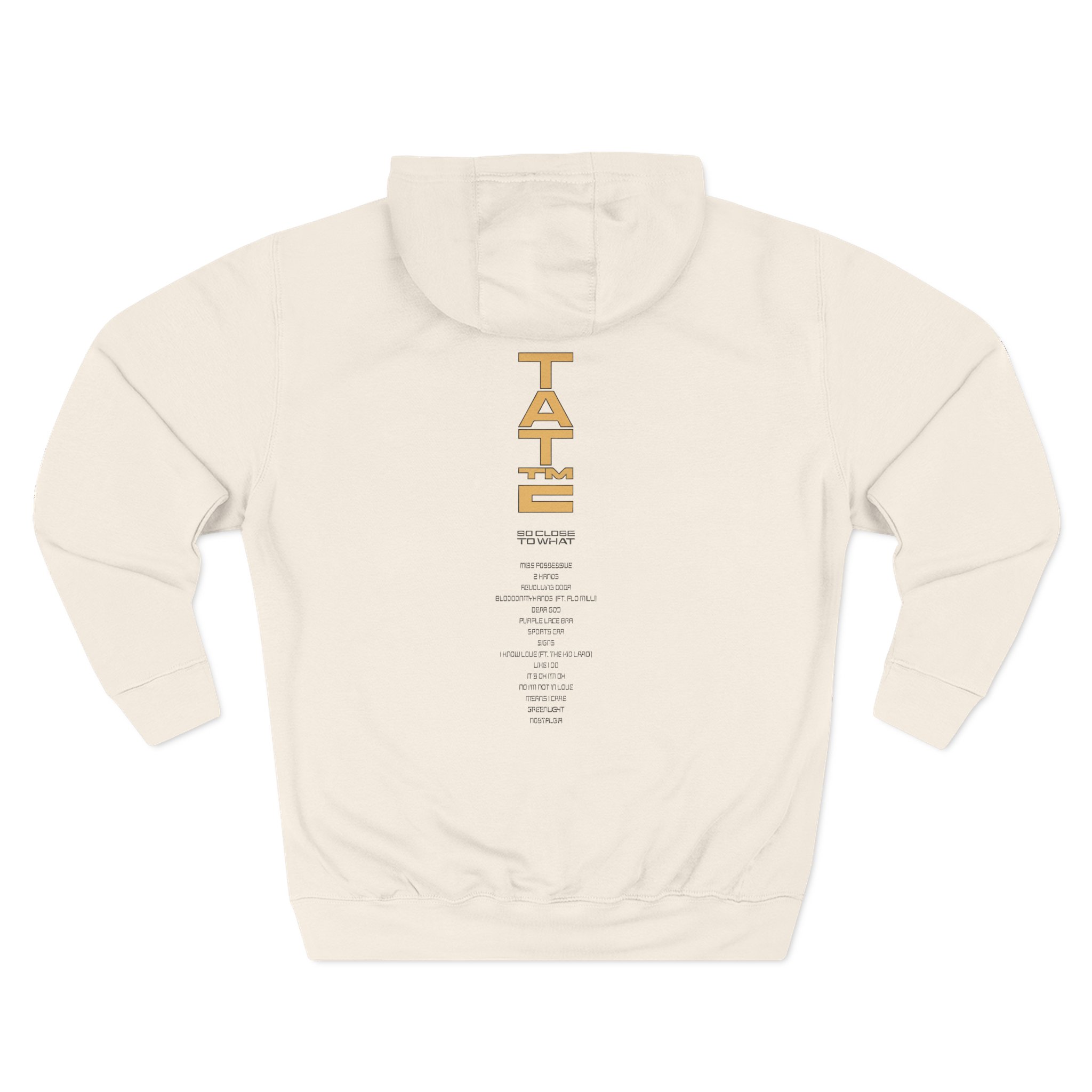 Tate Mcrae Tracklist Three-Panel Fleece Hoodie