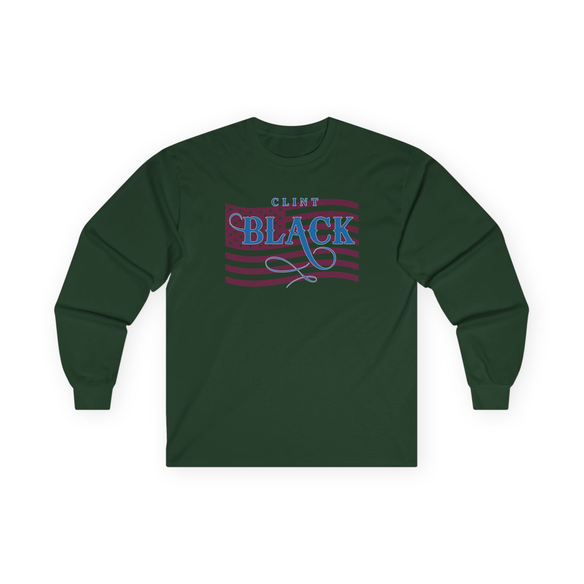 Clint Black Ladies Patriotic Bling Unisex Ultra Cotton Long Sleeve Tee