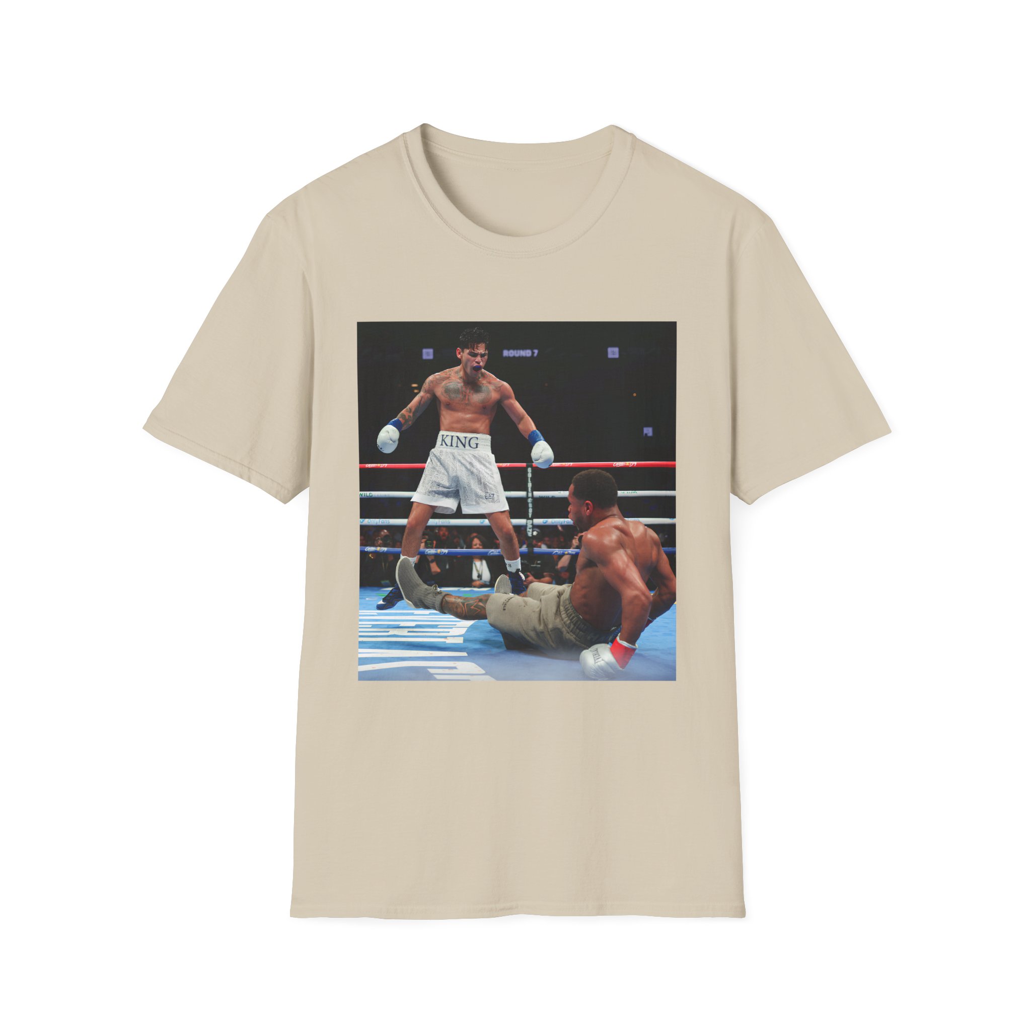 Ryan Garcia Knocks Down Devin Haney Unisex Softstyle T-Shirt