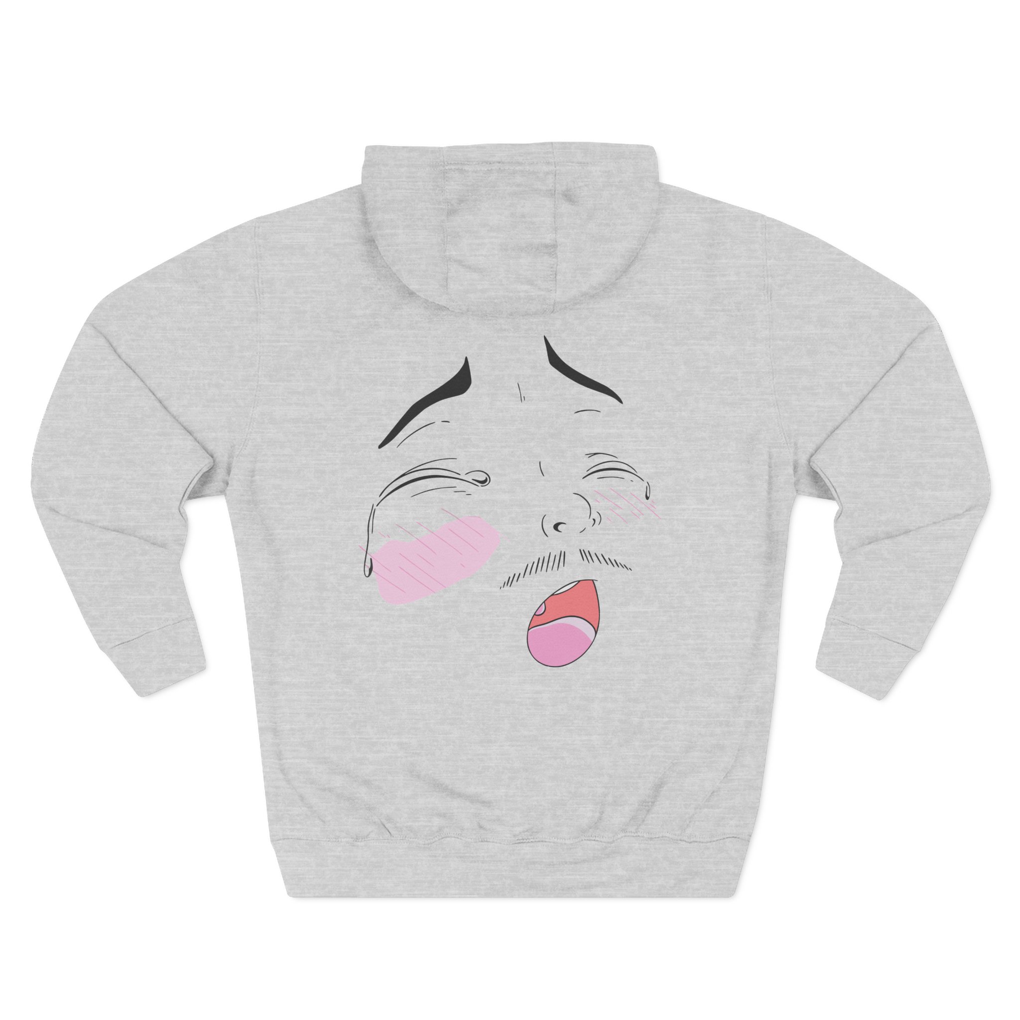 Hot Mulligan Ahegao Three-Panel Fleece Hoodie