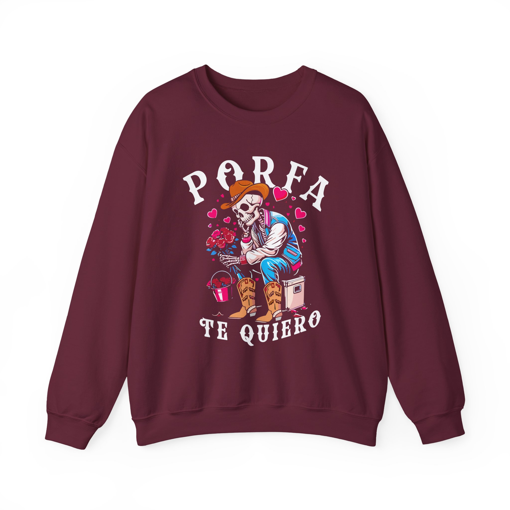 Porfa Skeleton Favor Te Quiero Unisex Heavy Blendâ„¢ Crewneck Sweatshirt