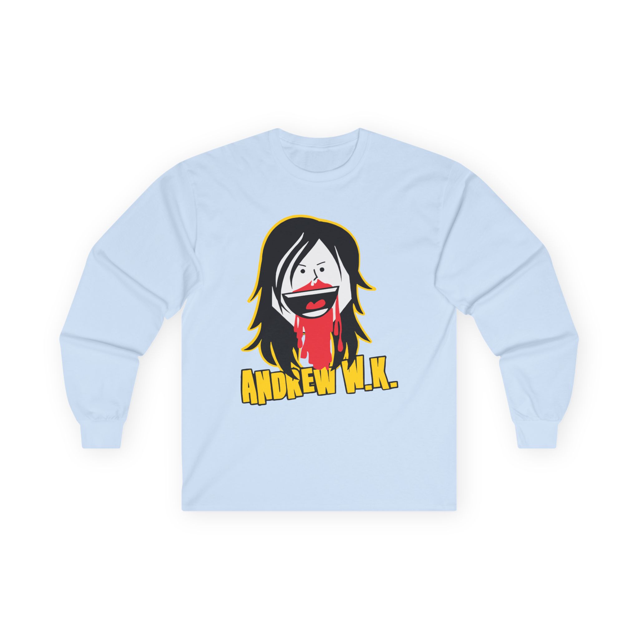Andrew Wk Cartoon Bloody Nose Unisex Ultra Cotton Long Sleeve Tee
