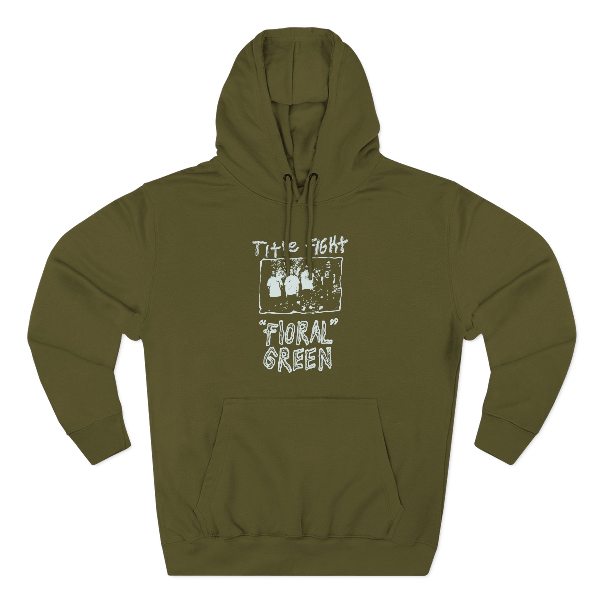 Title Fight Floral Green Three-Panel Fleece Hoodie