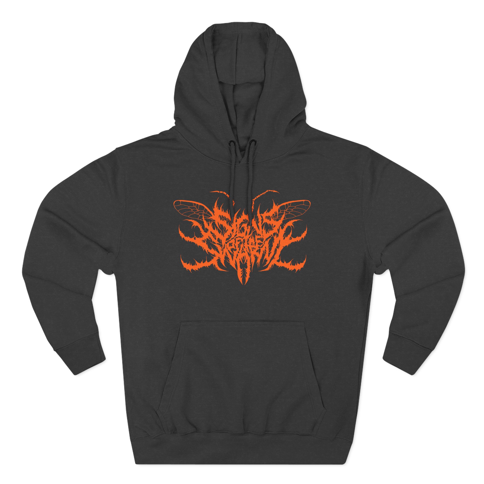 Signs of the Swarm Orange Logo Three-Panel Fleece Hoodie