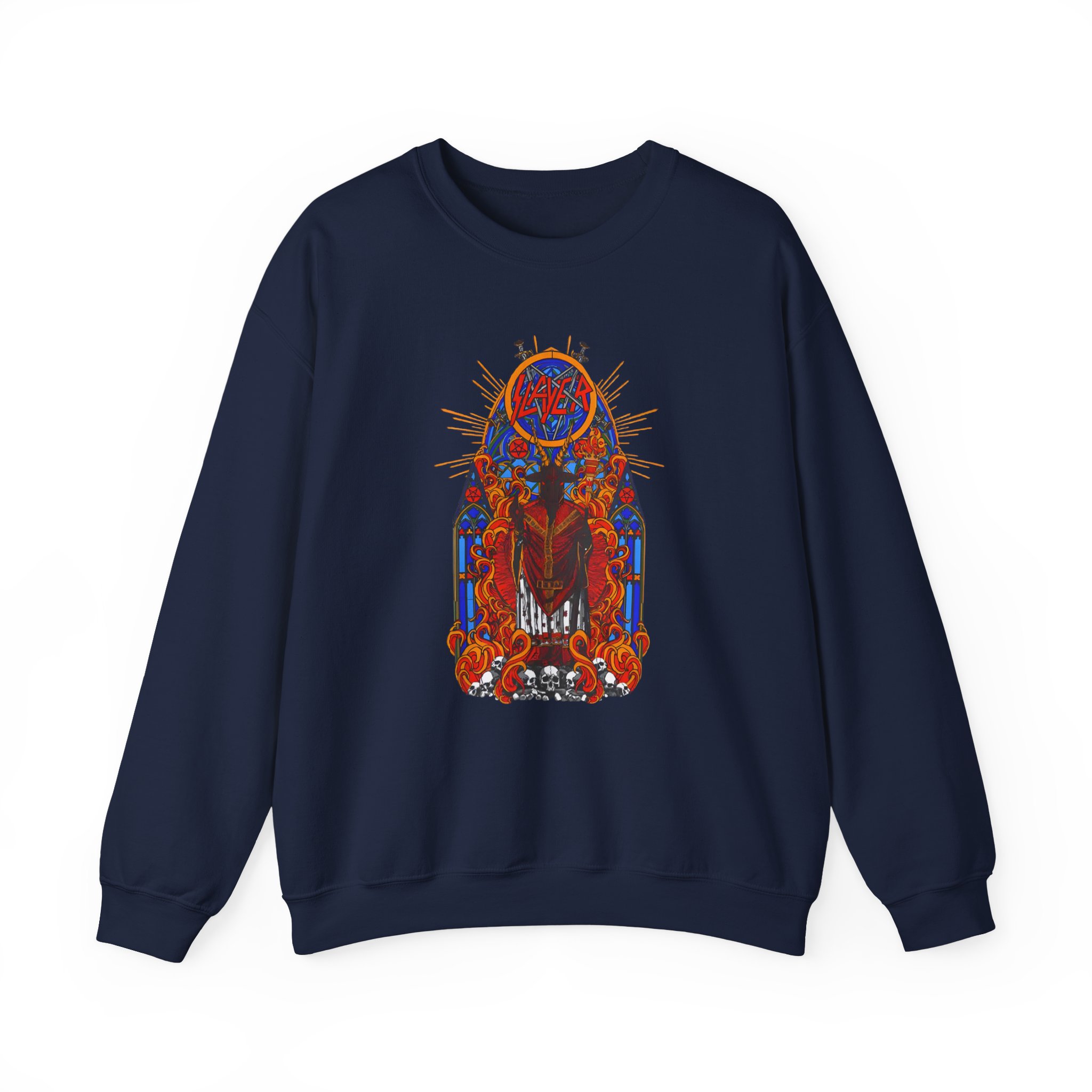 Slayer Goatgod Stained Glass Unisex Heavy Blendâ„¢ Crewneck Sweatshirt