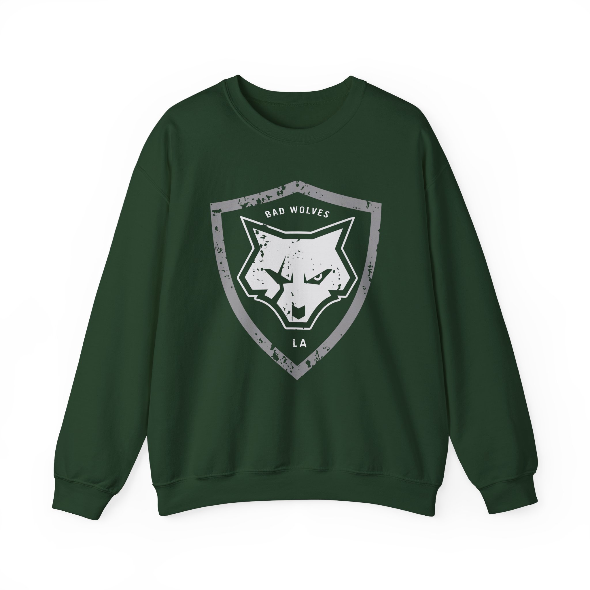 Bad Wolves Distressed Shield Unisex Heavy Blendâ„¢ Crewneck Sweatshirt