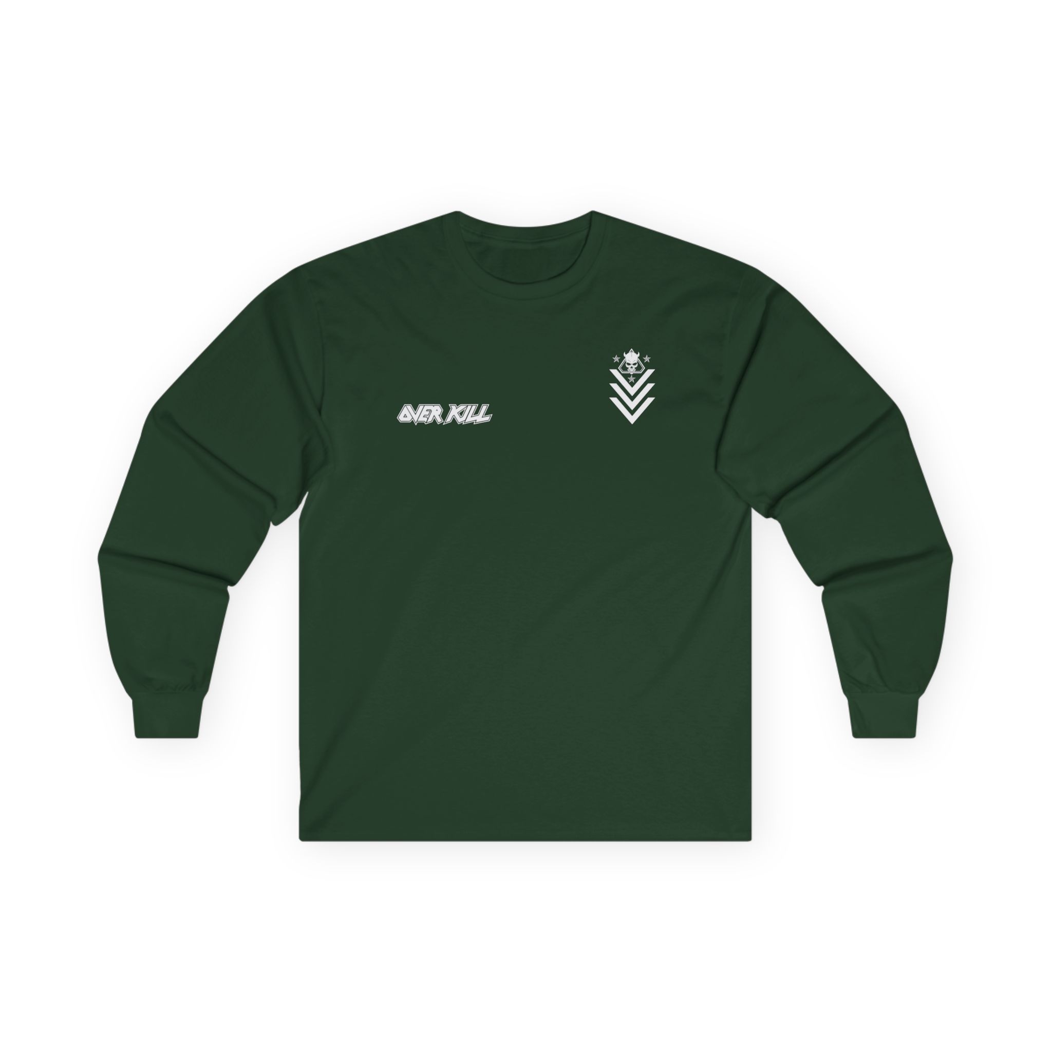 Overkill Logo Badge Skull Work Unisex Ultra Cotton Long Sleeve Tee