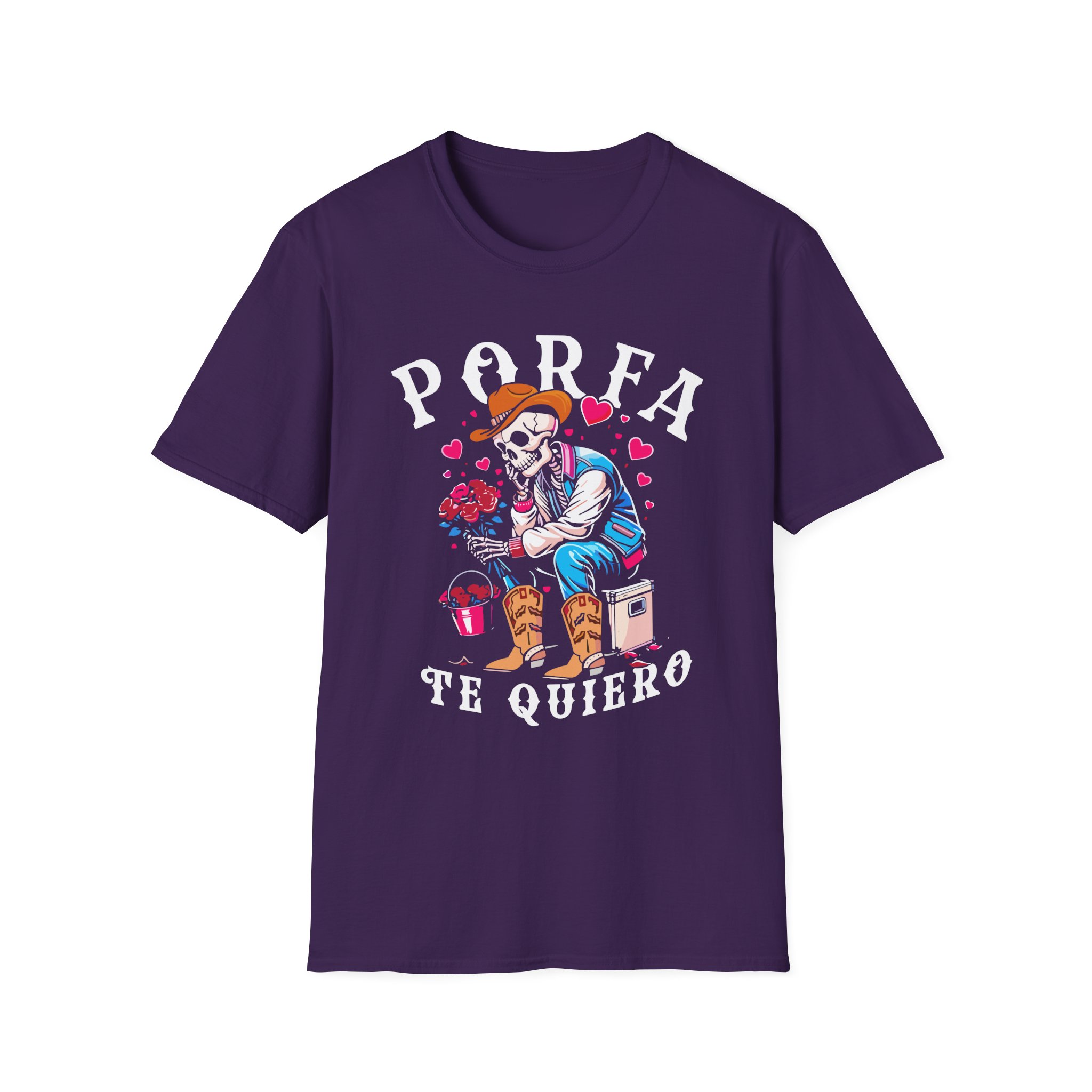 Porfa Skeleton Favor Te Quiero Unisex Softstyle T-Shirt