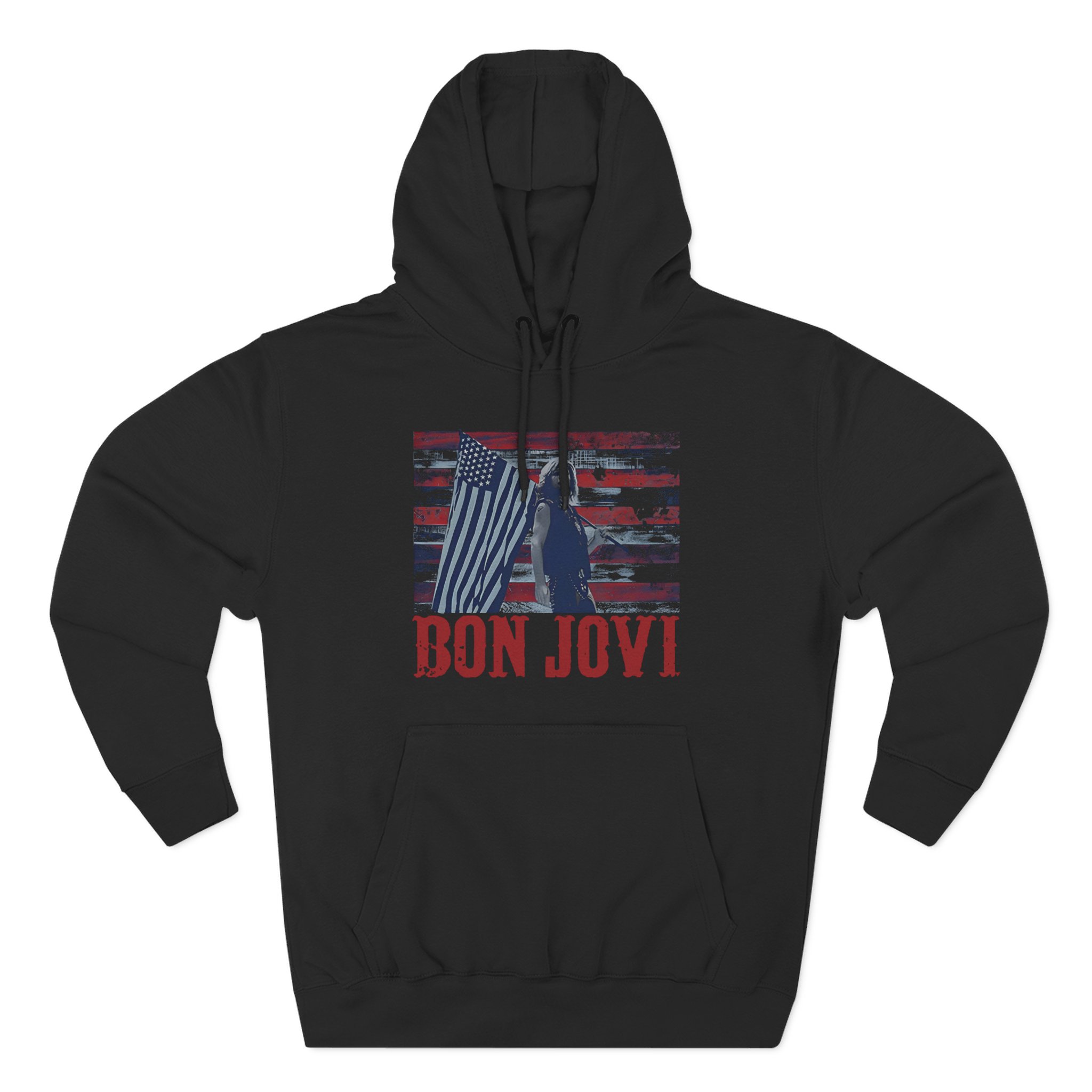 Bon Jovi American Flag Three-Panel Fleece Hoodie