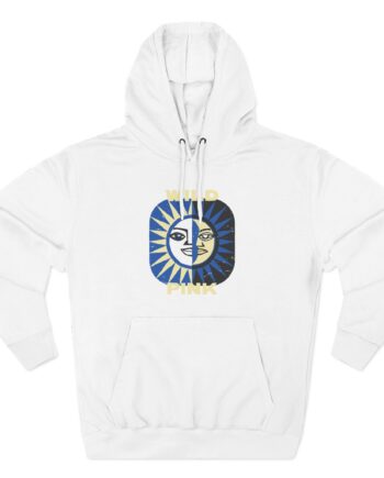 Wild Pink Sun Moon Three-Panel Fleece Hoodie