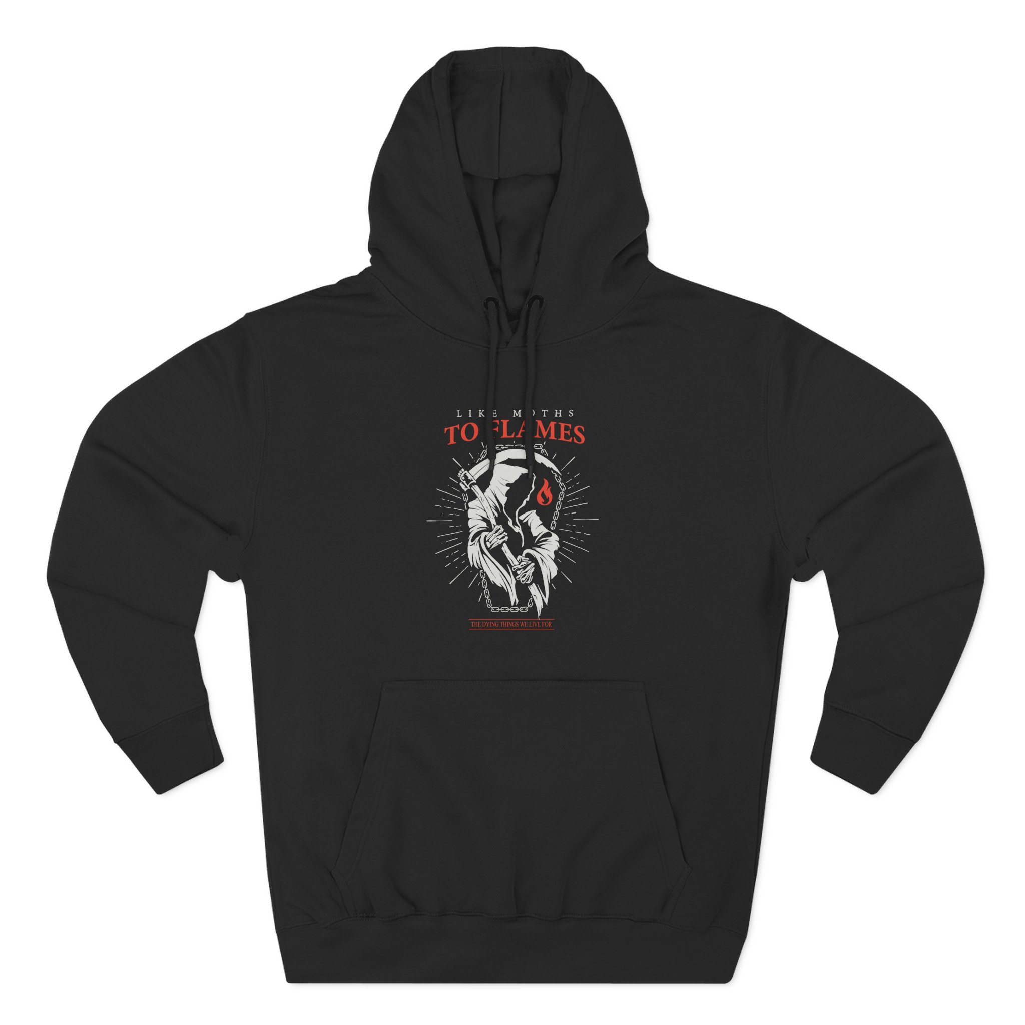 Like Moths to Flames Three-Panel Fleece Hoodie