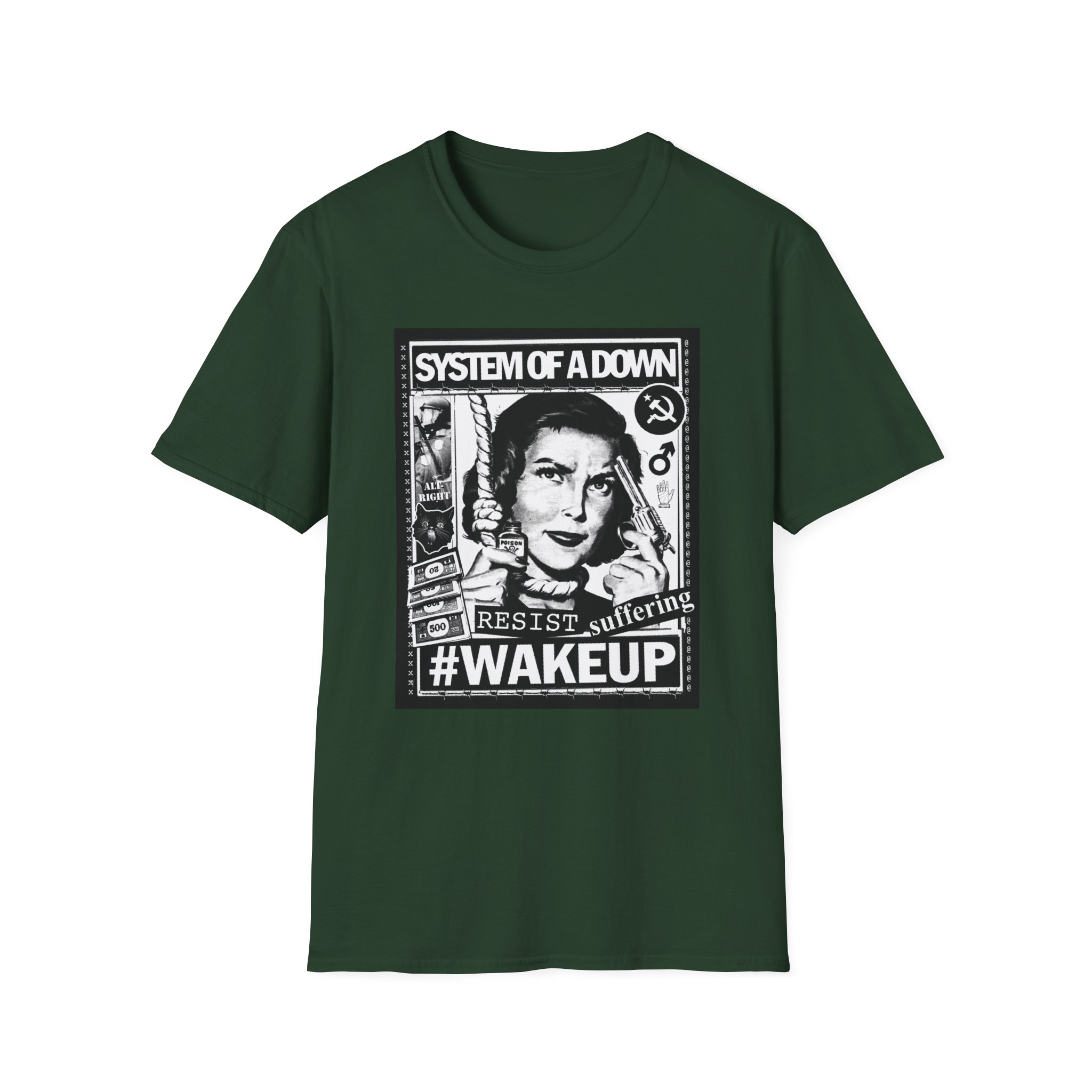 System of a Down Awake Distressed Unisex Softstyle T-Shirt