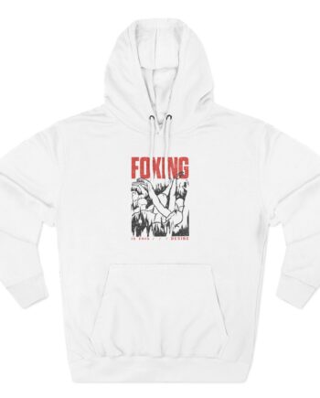 Foxing Inverted Burn Three-Panel Fleece Hoodie