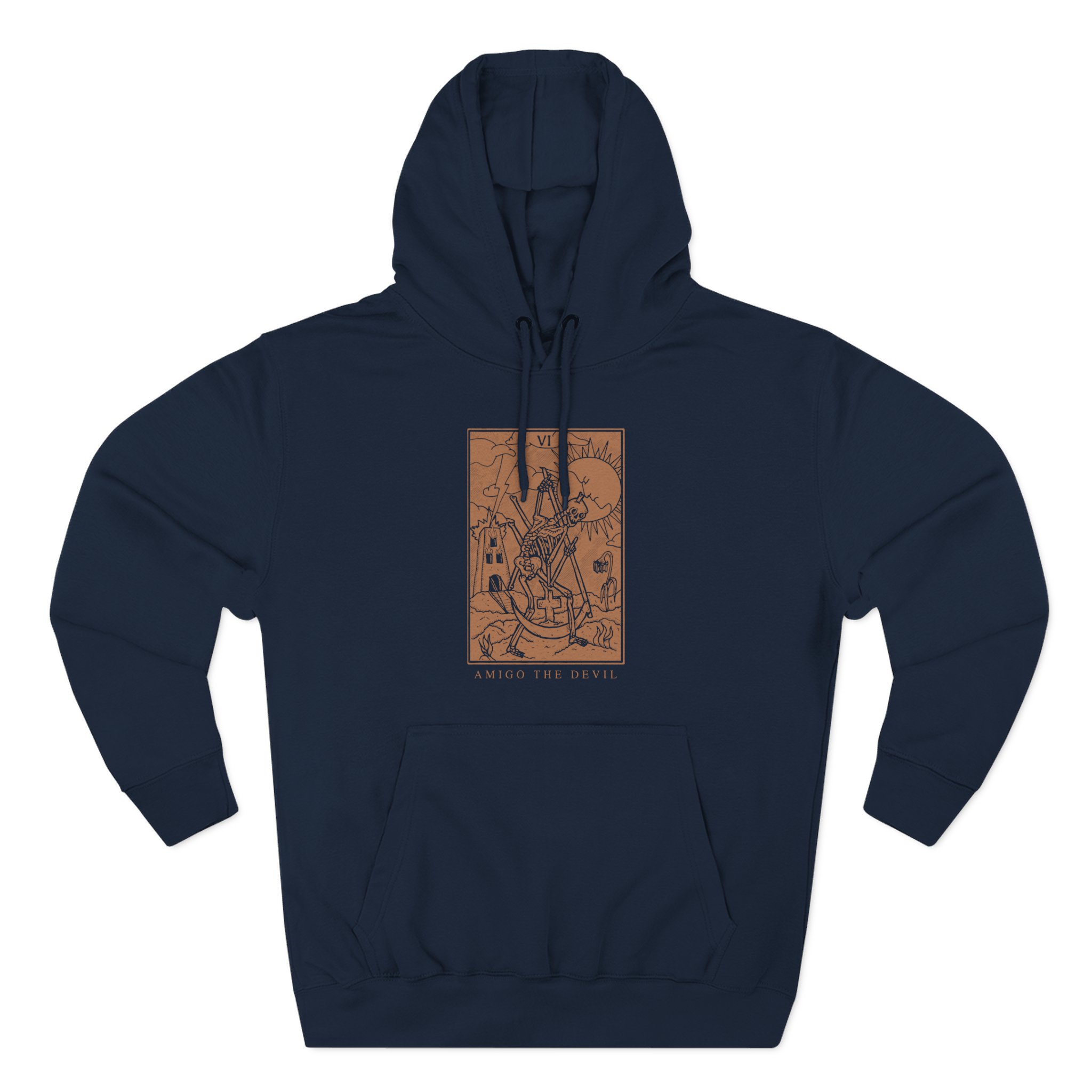 Amigo the Devil Tarot Card Three-Panel Fleece Hoodie