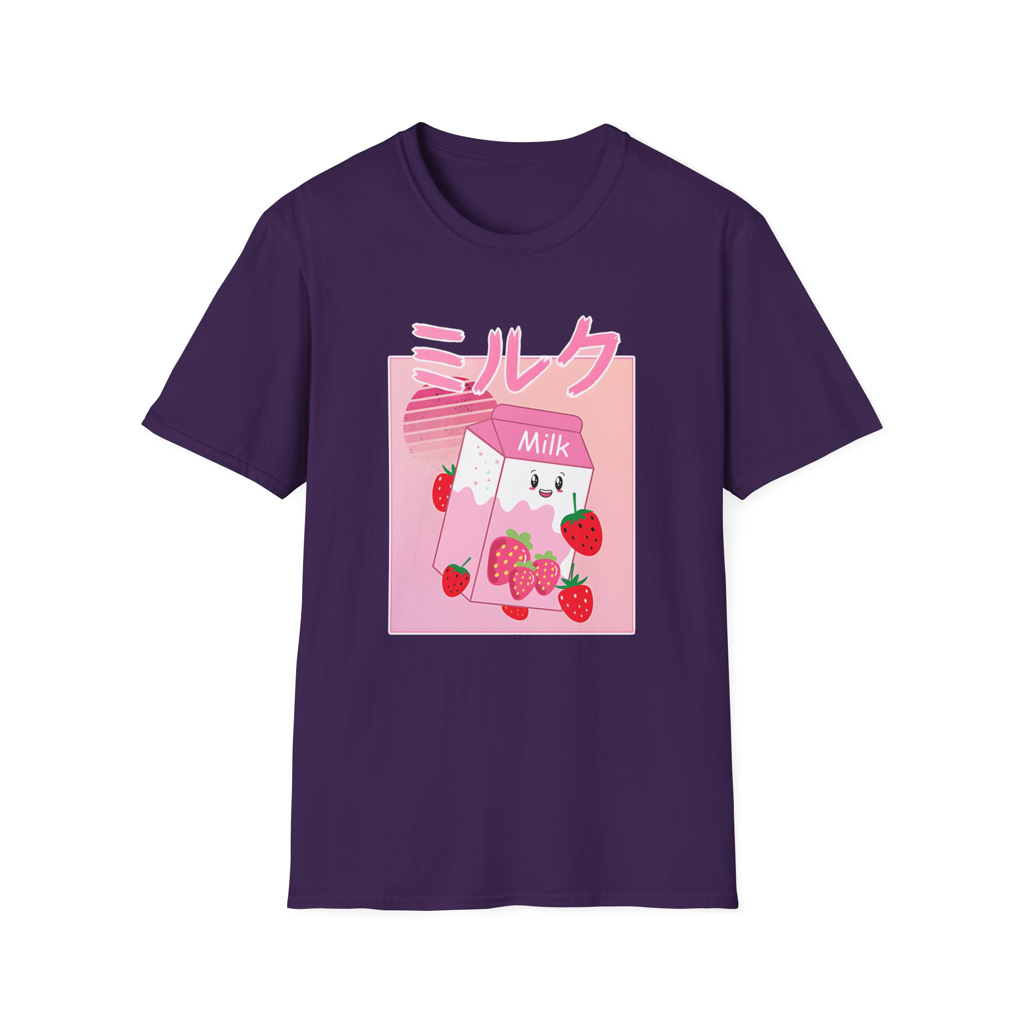 Georgenotfound Anime Strawberry Milk Shake Unisex Softstyle T-Shirt