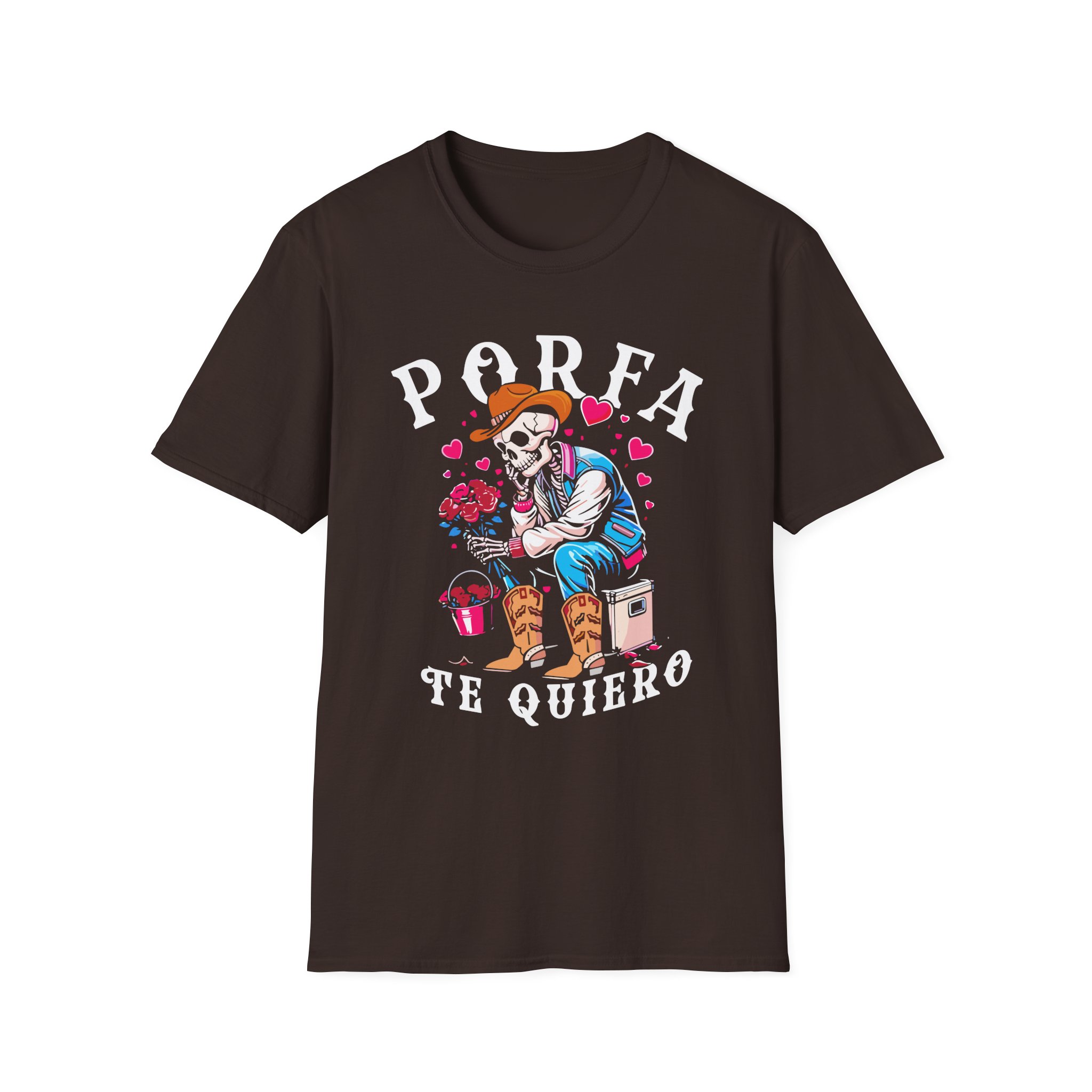 Porfa Skeleton Favor Te Quiero Unisex Softstyle T-Shirt