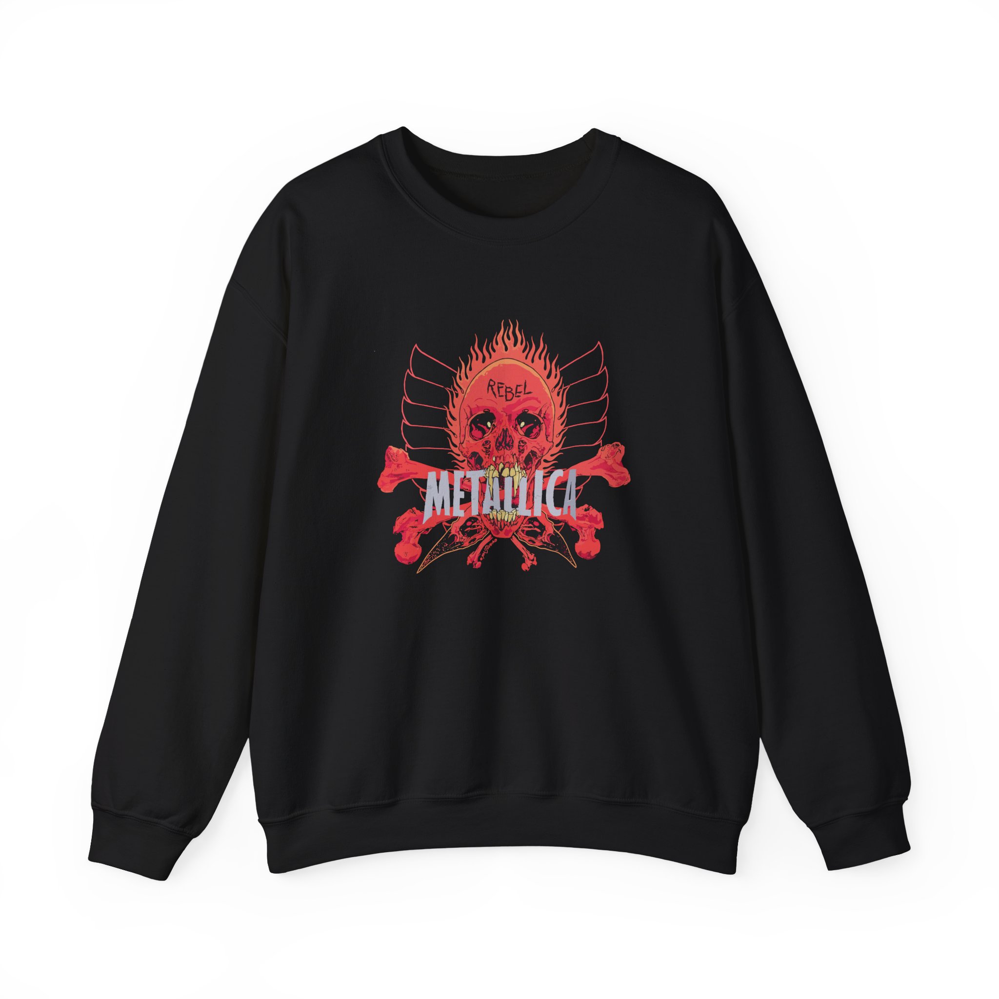 Fede Vigevani Vintage 90s Metallica Pushead Rebel Skull Unisex Heavy Blendâ„¢ Crewneck Sweatshirt