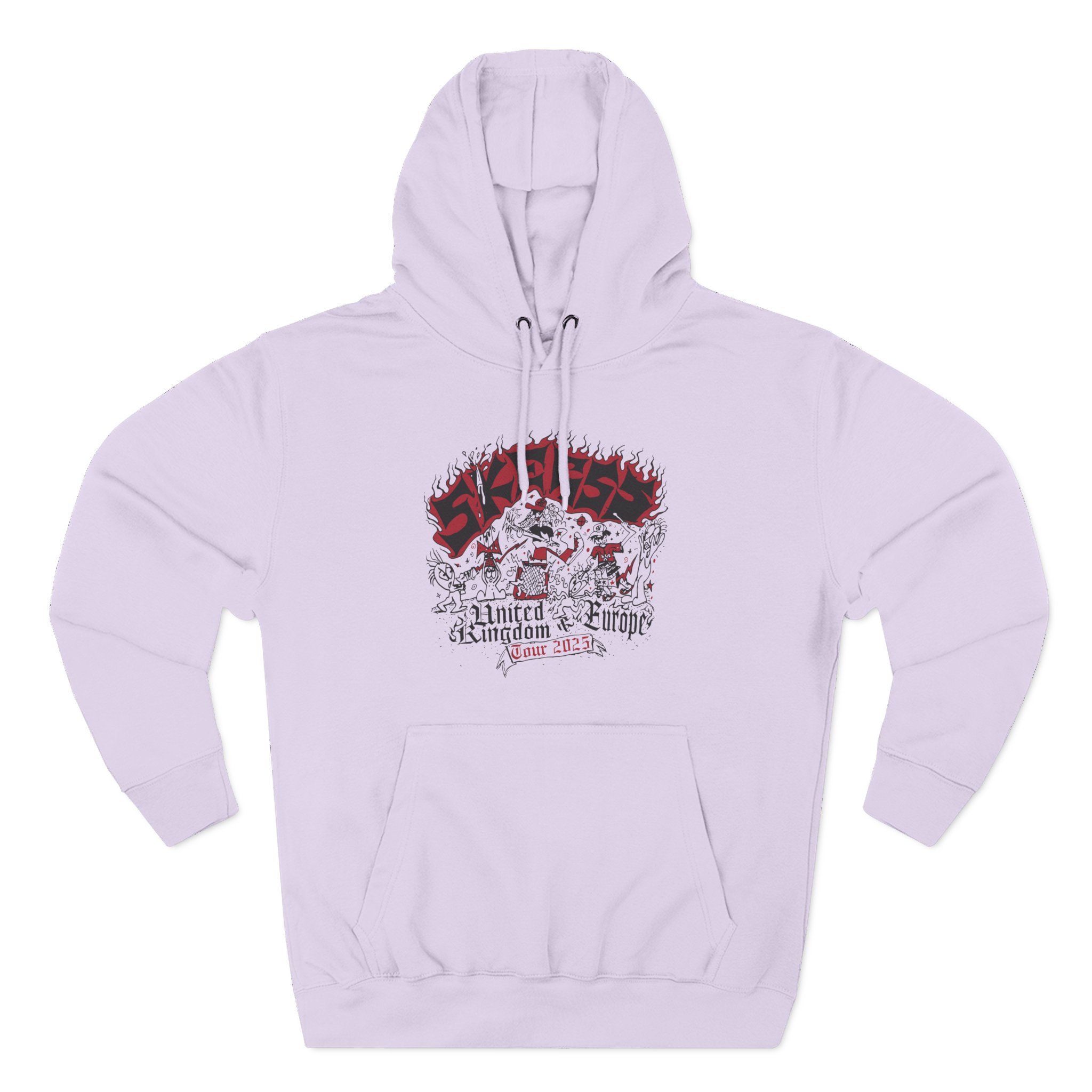 Skegss Uk Eu Tour 2025 Three-Panel Fleece Hoodie