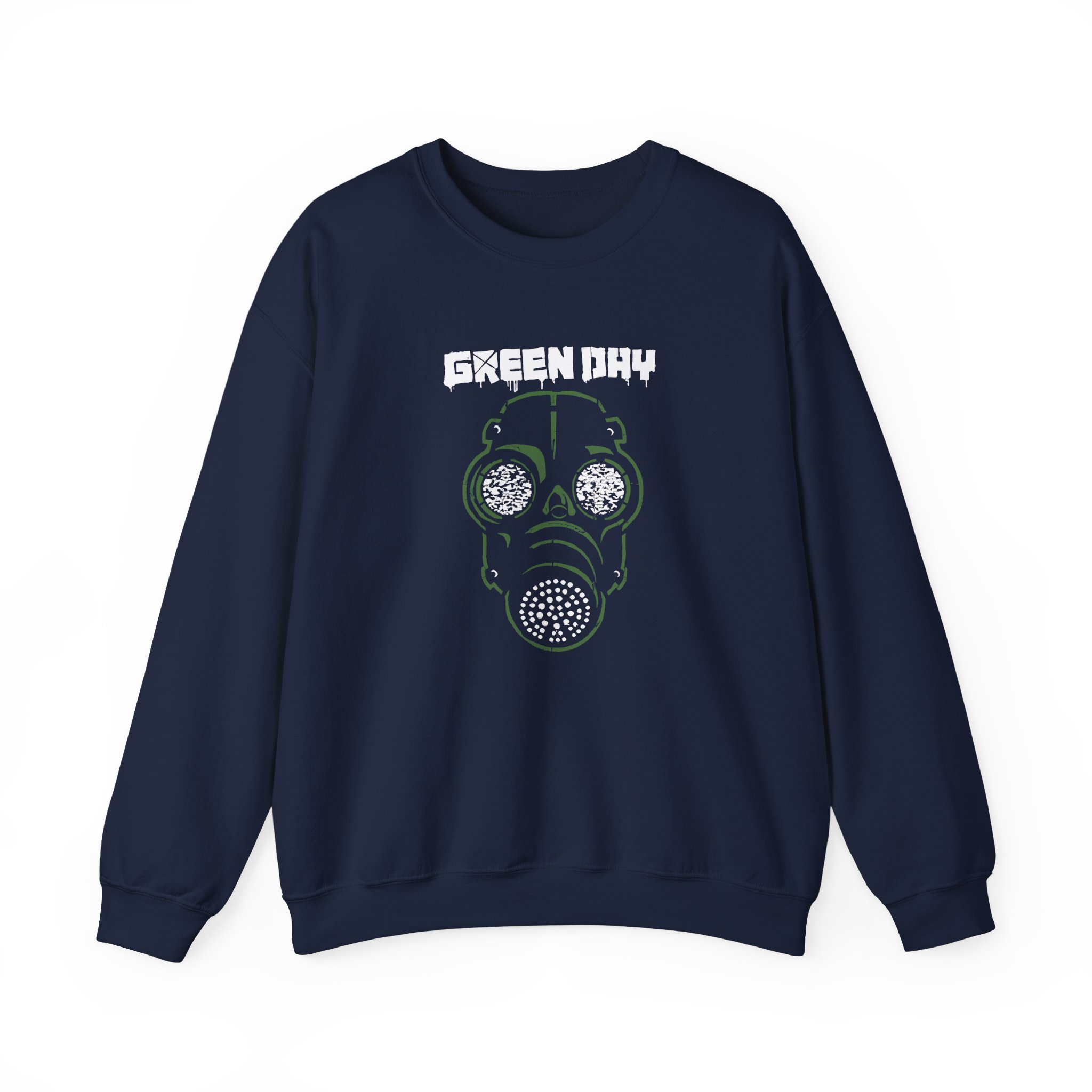 Green Day Gas Mask Long Unisex Heavy Blendâ„¢ Crewneck Sweatshirt