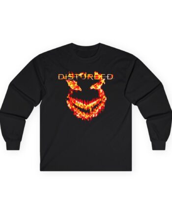 Disturbed Disturbed Face Flame Unisex Ultra Cotton Long Sleeve Tee