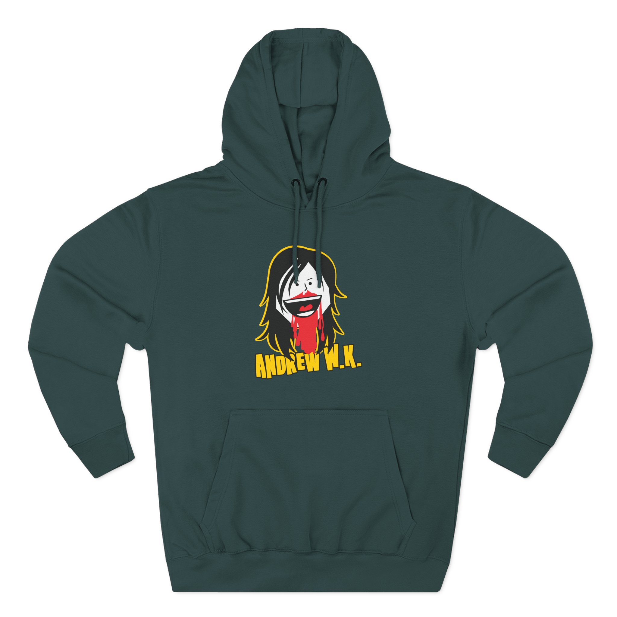 Andrew Wk Cartoon Bloody Nose Three-Panel Fleece Hoodie