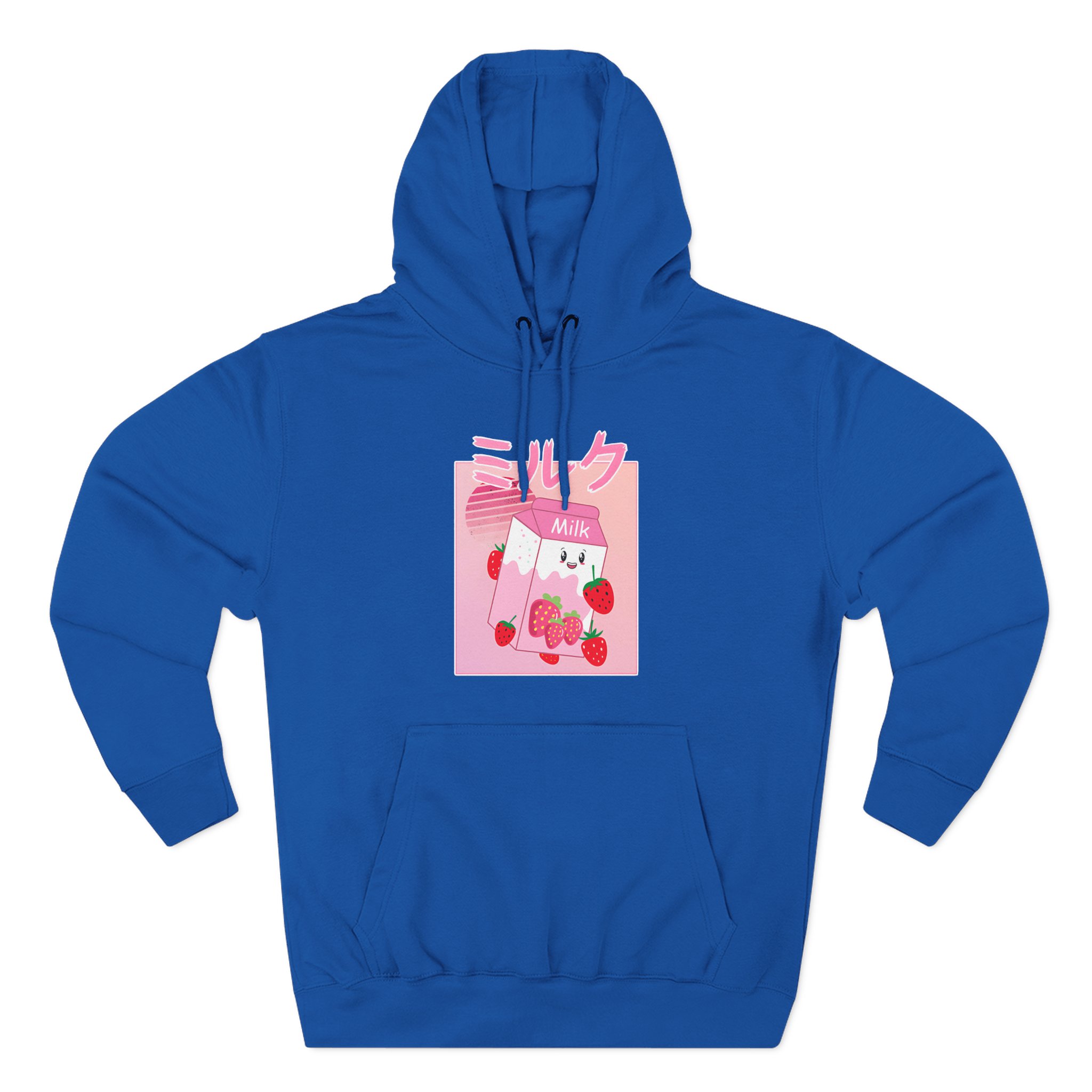 Georgenotfound Anime Strawberry Milk Shake Three-Panel Fleece Hoodie
