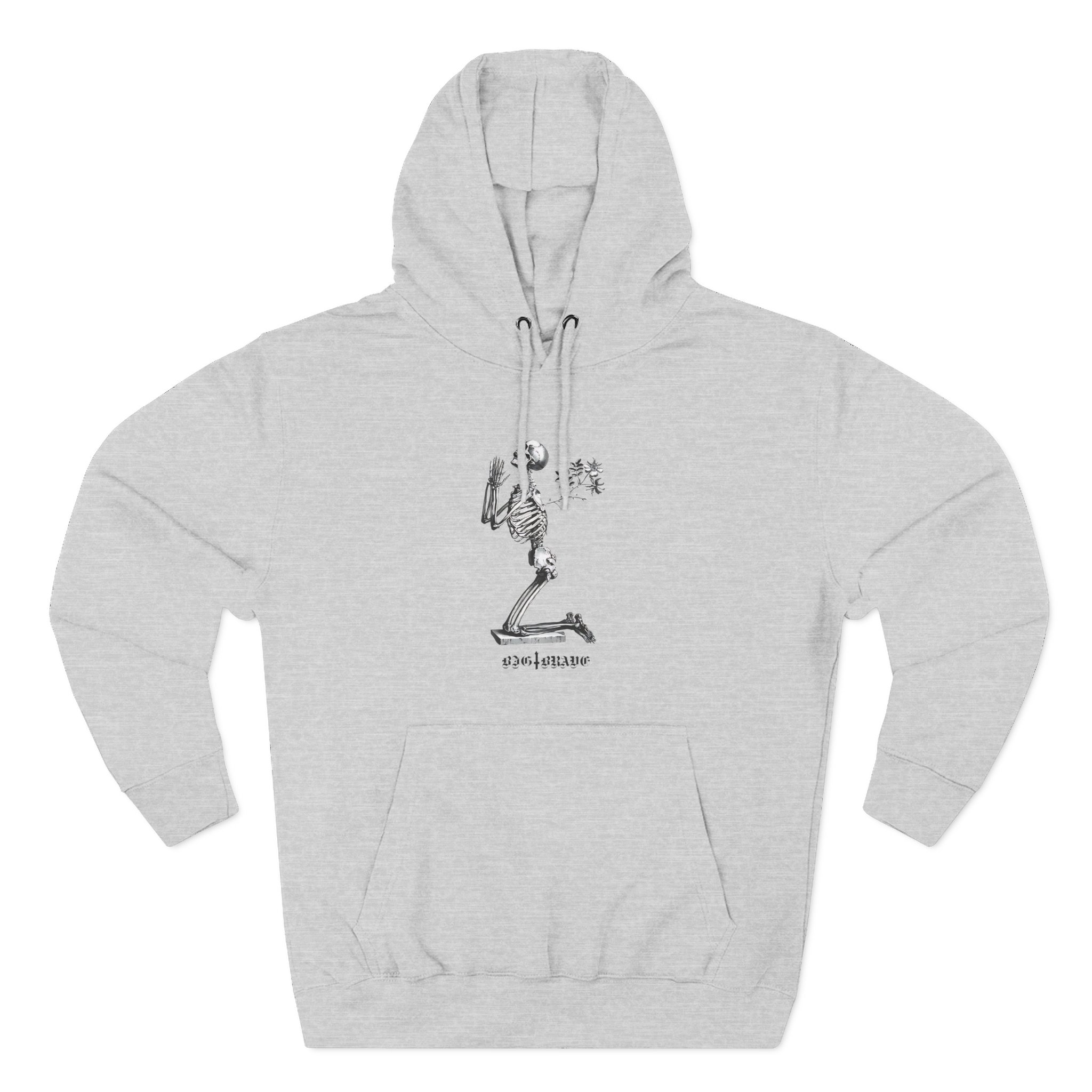 Big Brave Praying Skeleton Three-Panel Fleece Hoodie