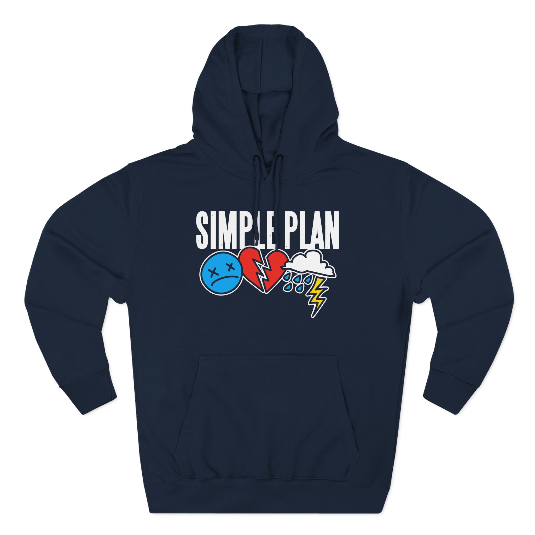 Simple Plan 3 Icons Logo Three-Panel Fleece Hoodie