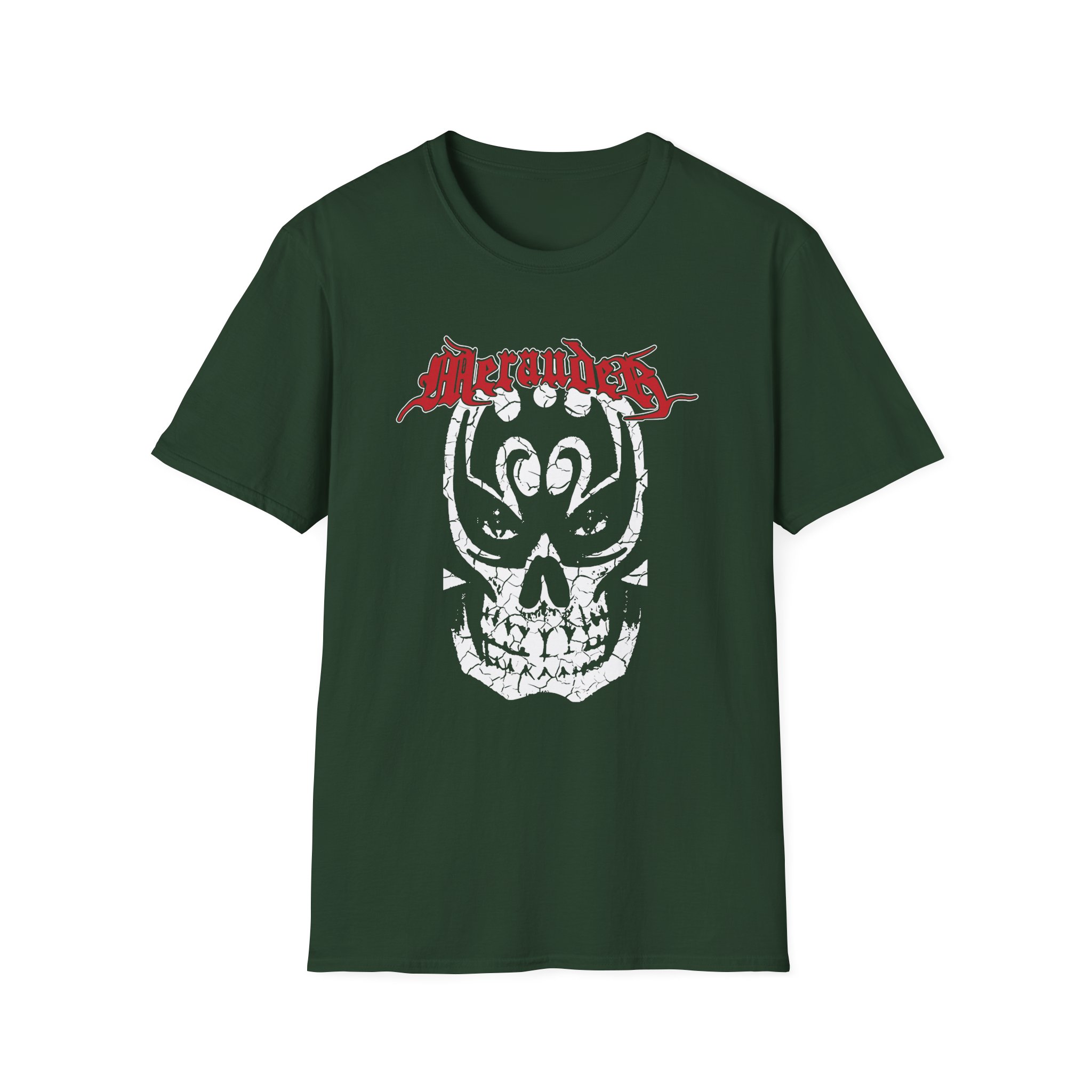 Merauder Cracked Skull Unisex Softstyle T-Shirt