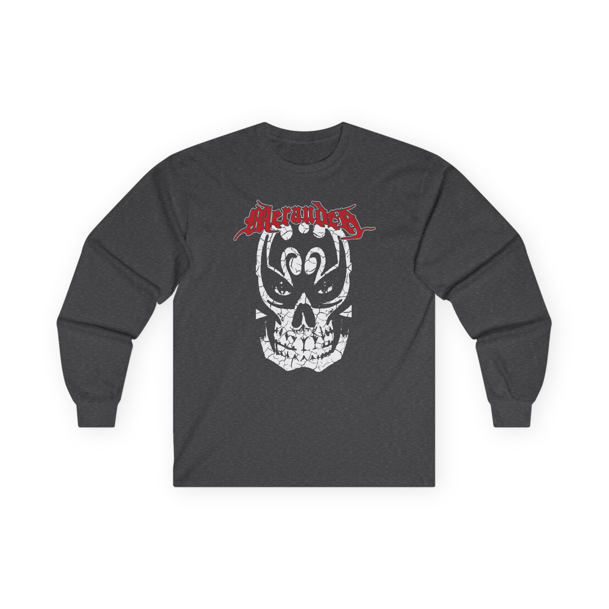 Merauder Cracked Skull Unisex Ultra Cotton Long Sleeve Tee