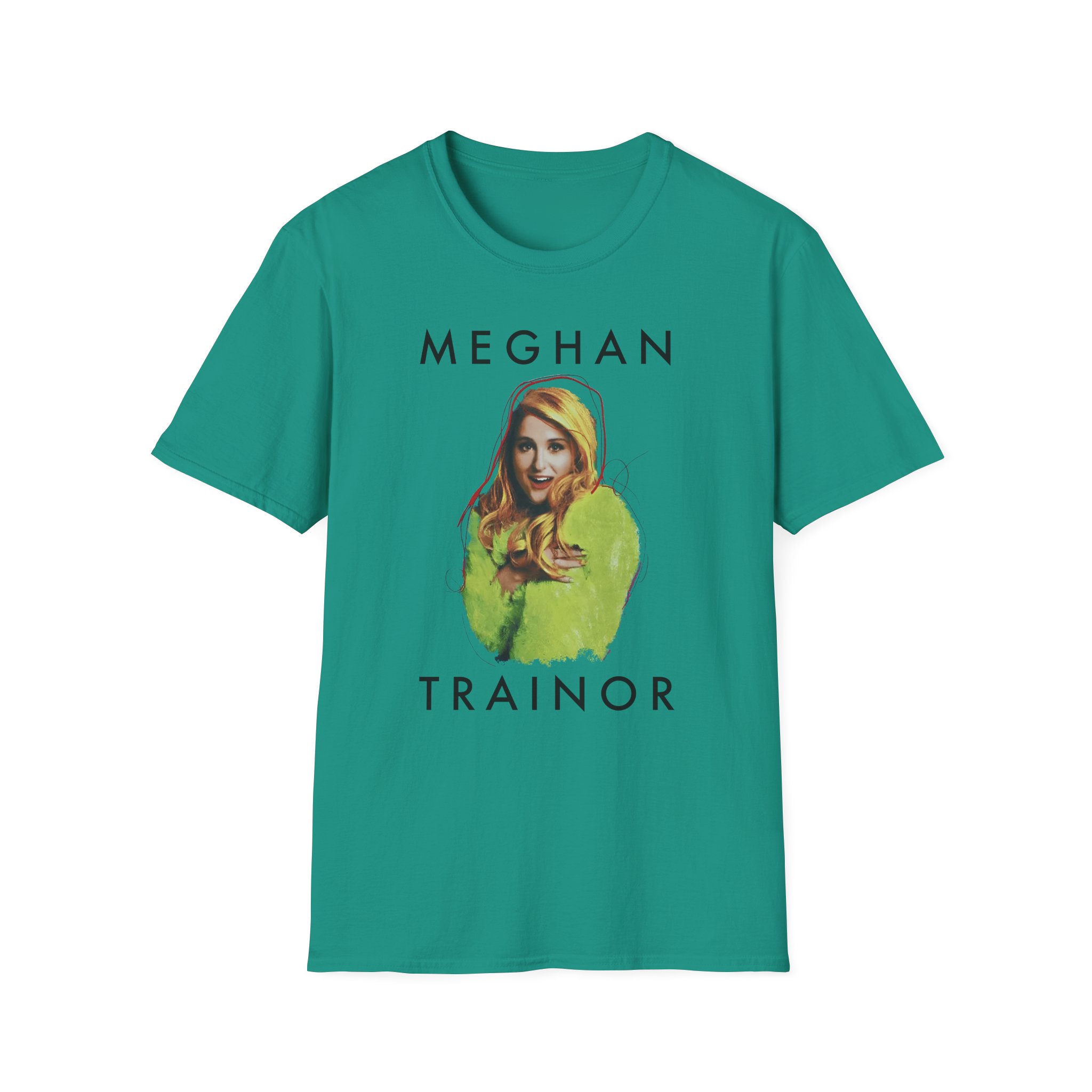 Meghan Trainor Title Pose Turquoise Unisex Softstyle T-Shirt