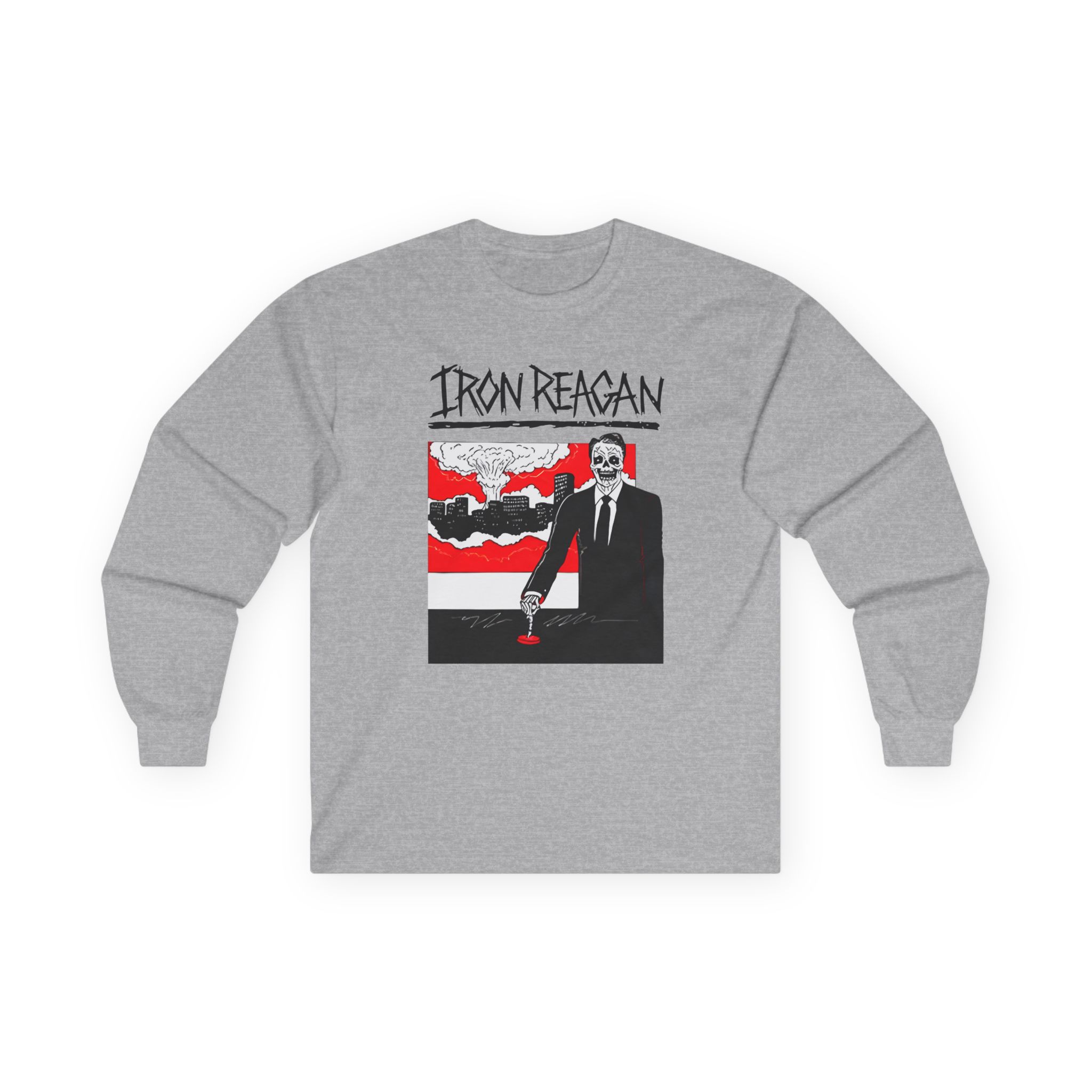 Iron Reagan Finger On The Button Unisex Ultra Cotton Long Sleeve Tee